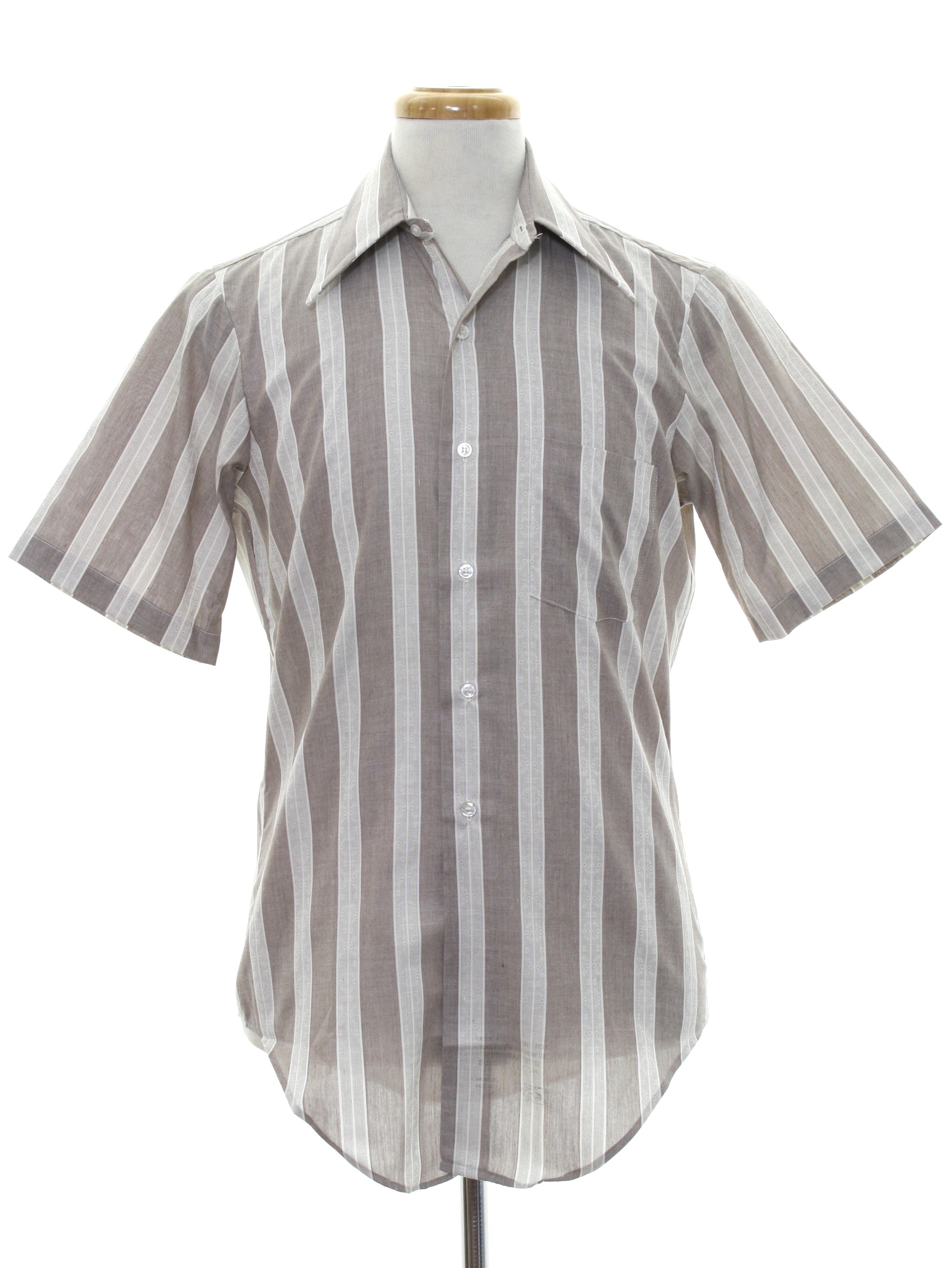 Retro Sixties Shirt: Late 60s -Arrow Surrey- Mens heather tan ...