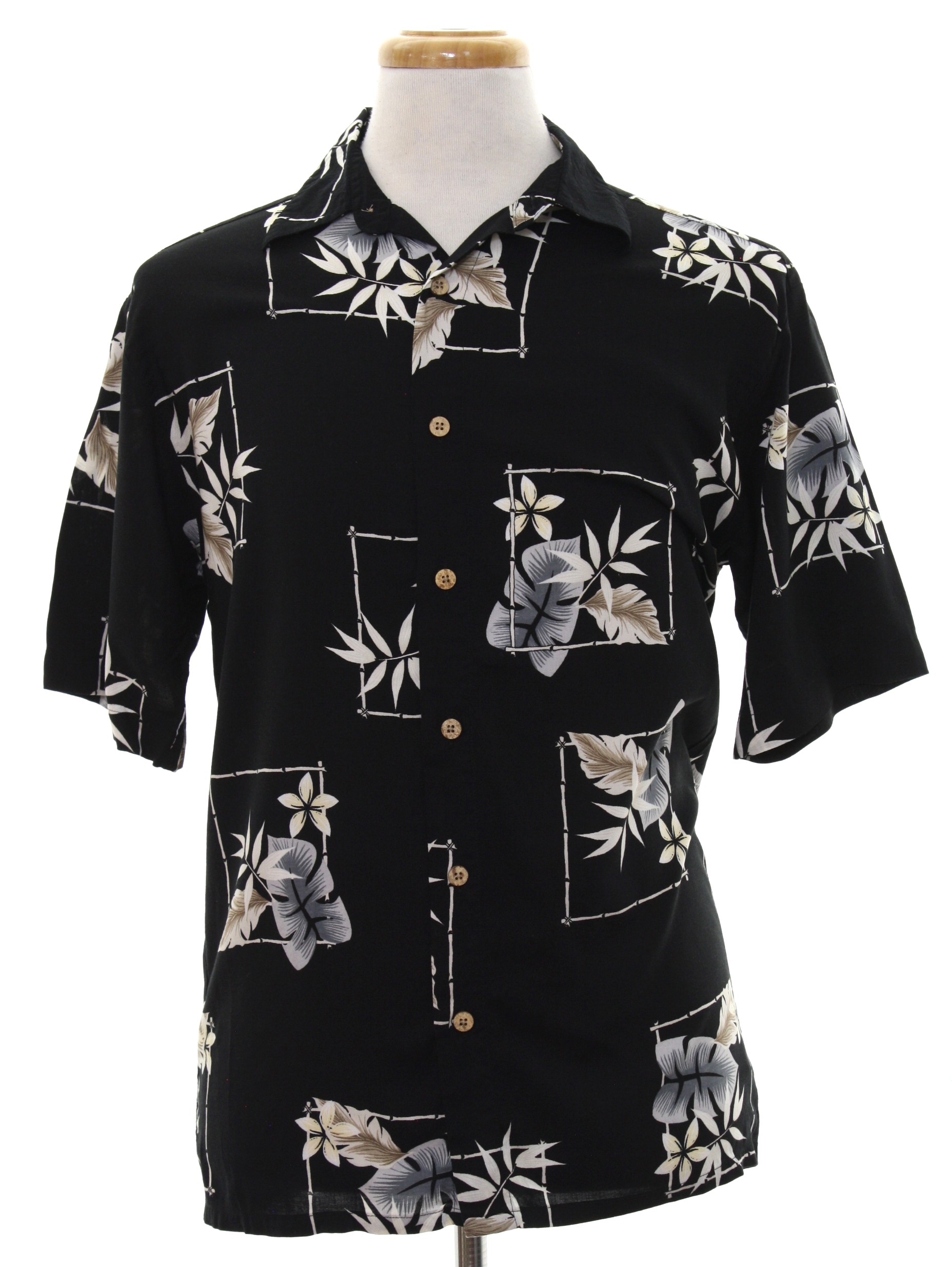 1980's Vintage Puritan Hawaiian Shirt: 80s -Puritan- Mens black ...