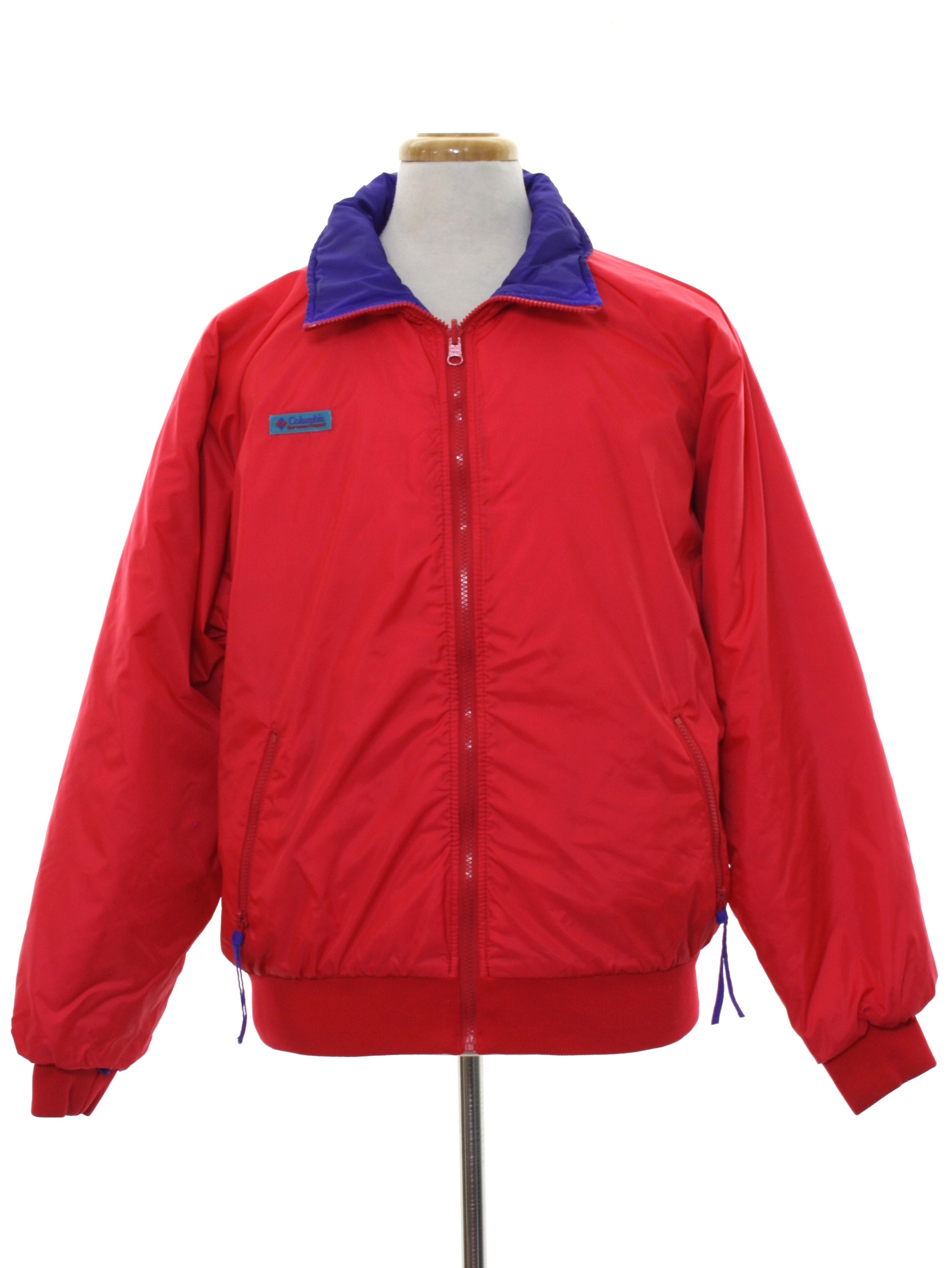 90s Retro Jacket: 90s -Columbia- Mens red background nylon longsleeve ...