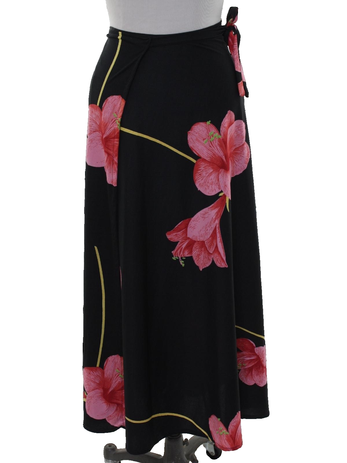 wrap maxi skirt 80s