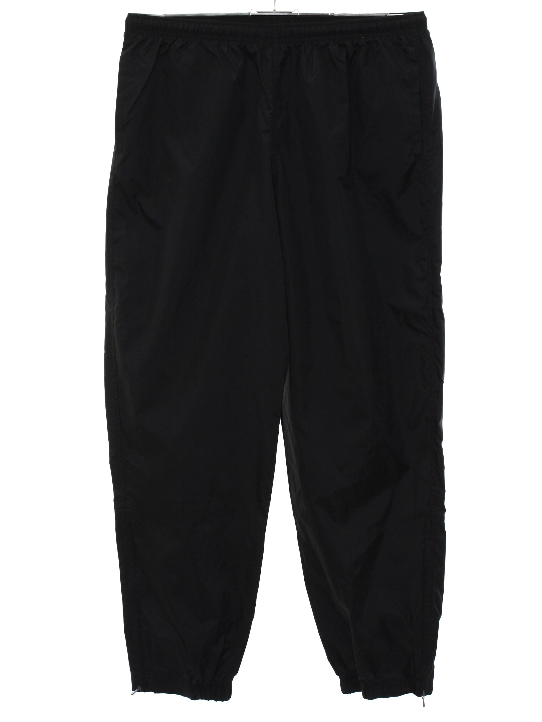 1990's Pants (Nike): 90s -Nike- Mens black solid colored nylon ...