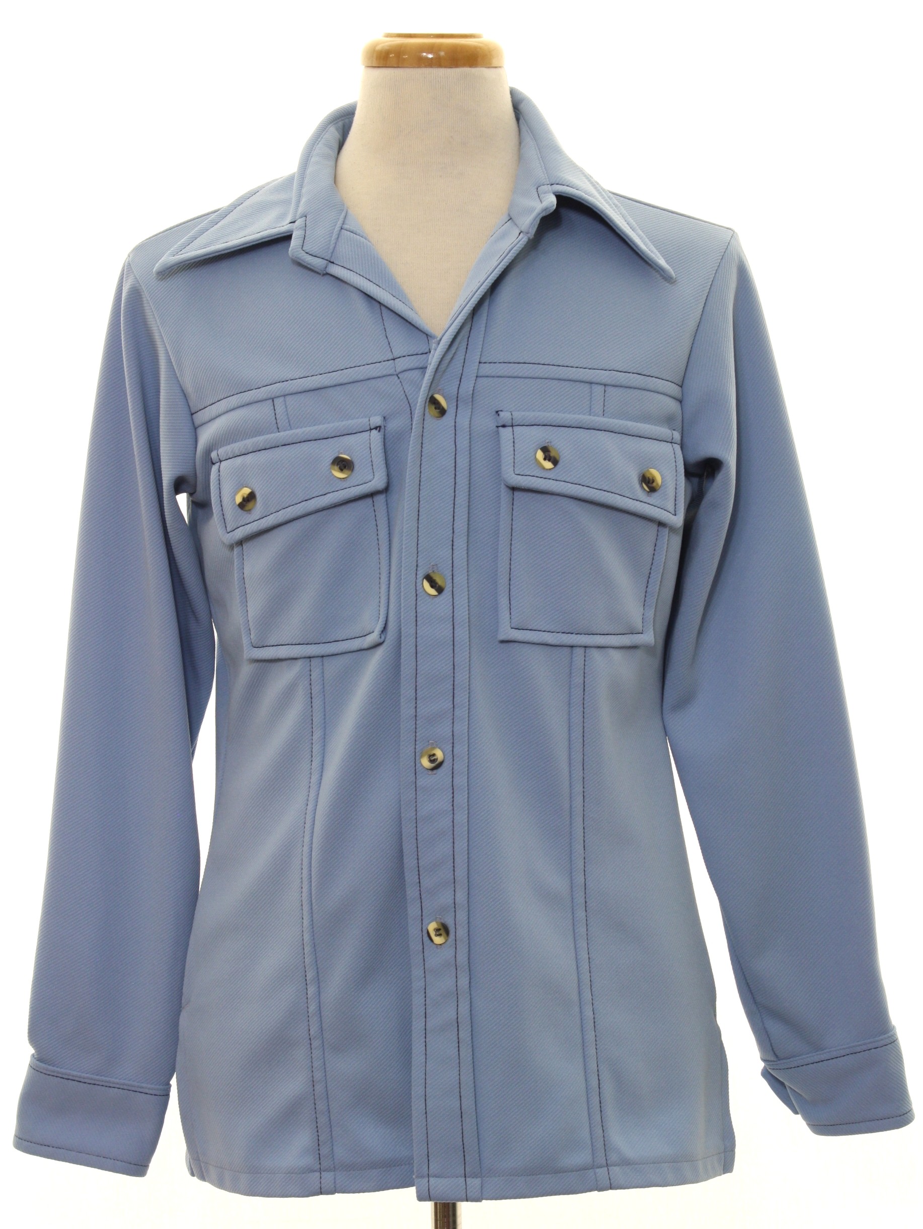 Seventies Missing Label Jacket: 70s -Missing Label- Mens light blue ...