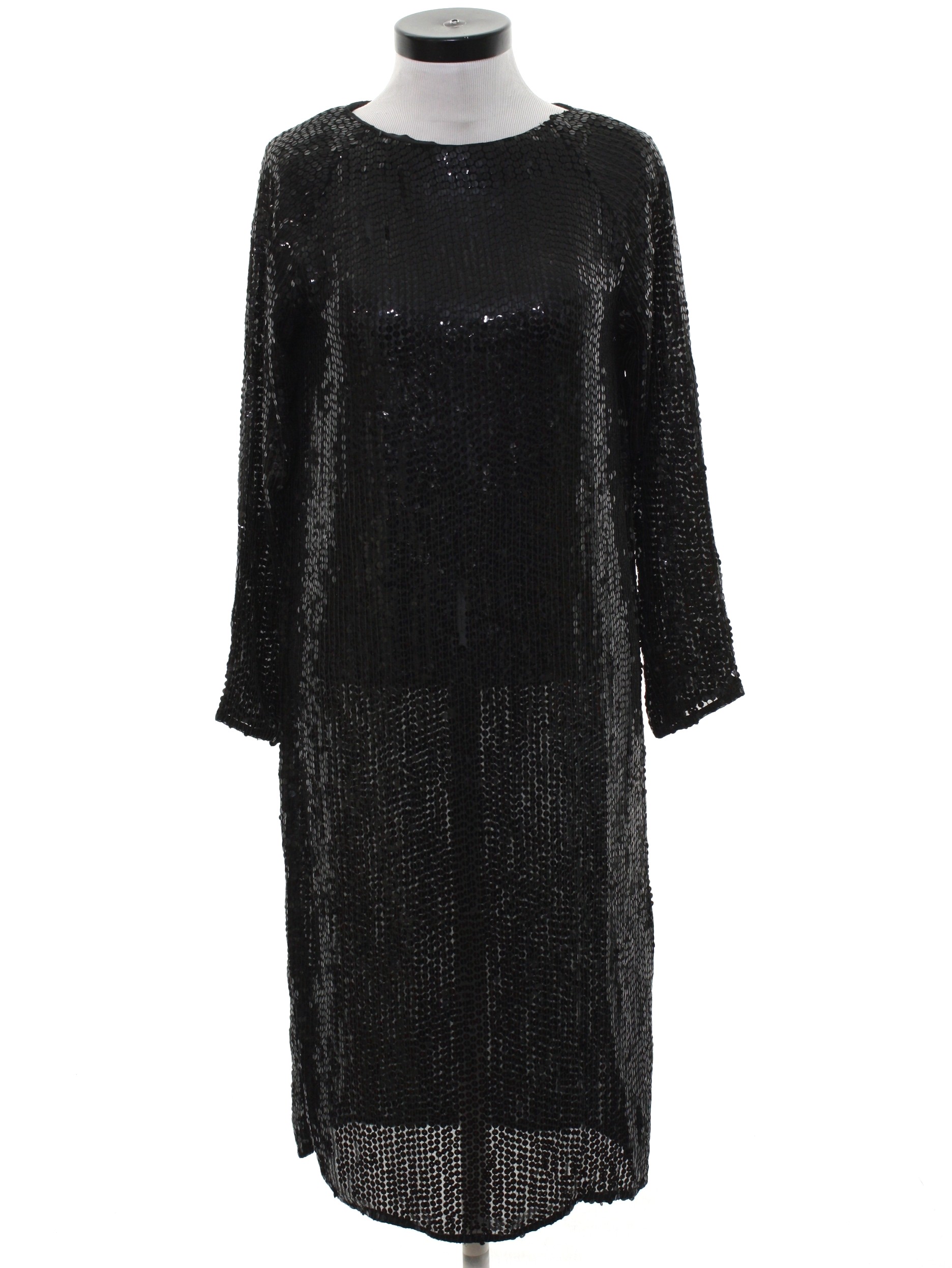 black overall dress knee length