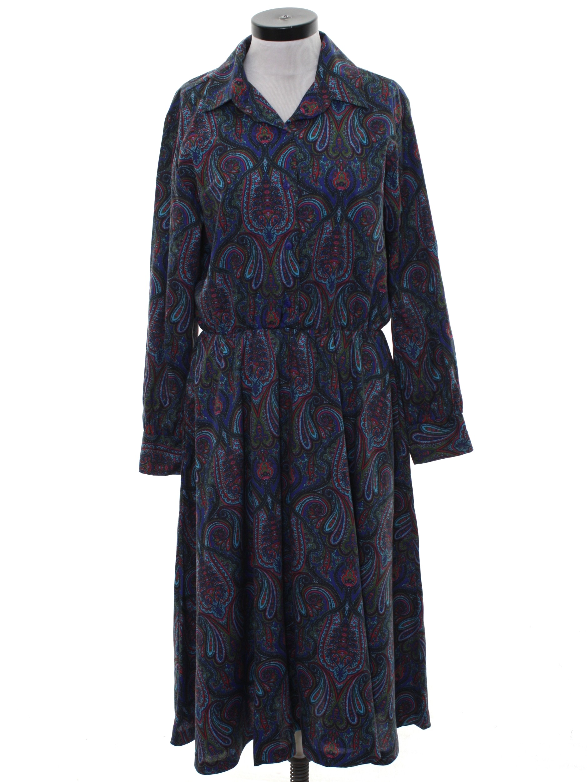 Vintage Bedford Fair 80's Dress: 80s -Bedford Fair- Womens royal blue ...