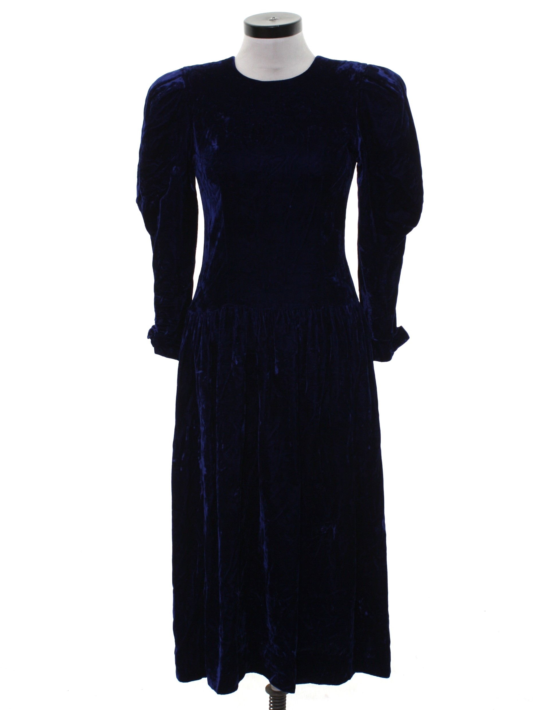 Vintage 1980's Cocktail Dress: 80s -Talbots- Womens deep navy blue ...