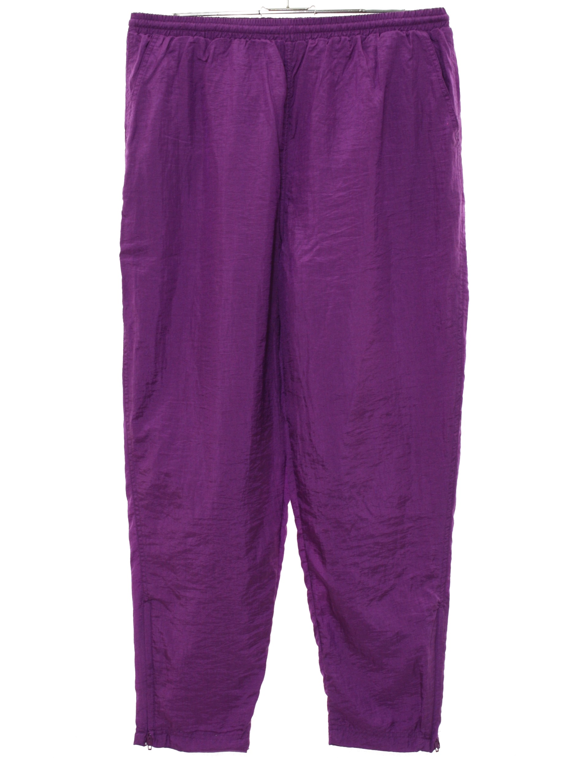 1990's Retro Pants: 90s -Care Label- Womens shiny purple solid colored ...