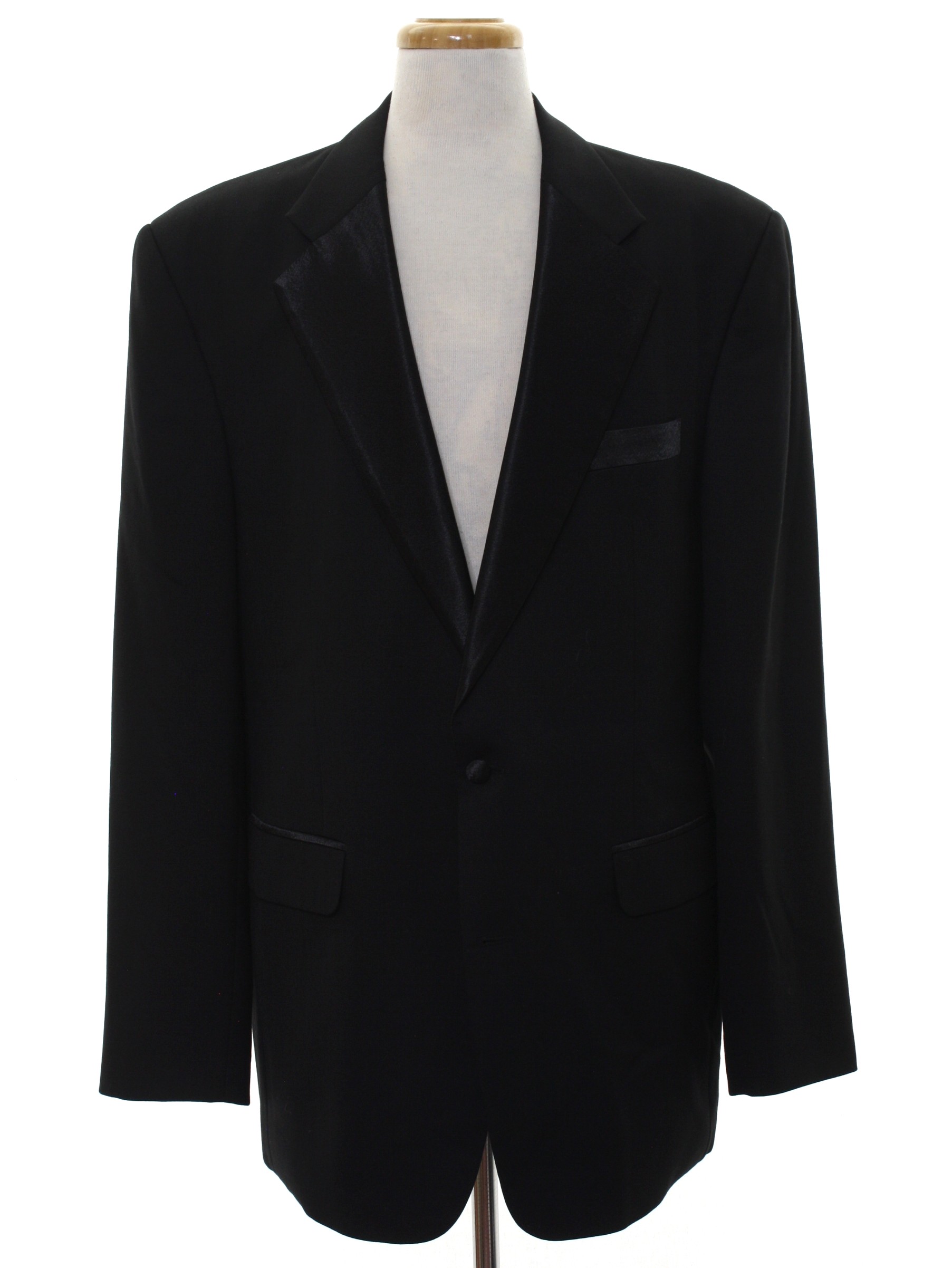 Vintage 80s Jacket: 80s -Style House- Mens black wool crepe tuxedo ...