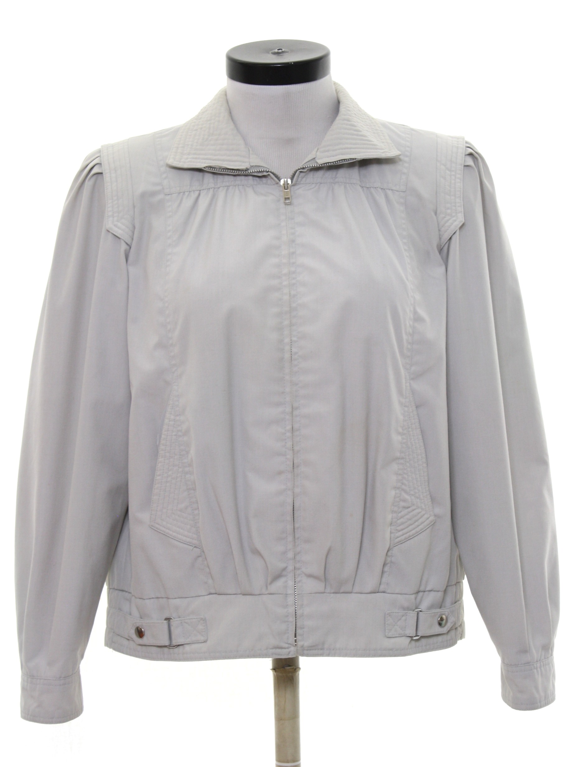 1980's Retro Jacket: 80s -New York Girl- Womens very light grey ...