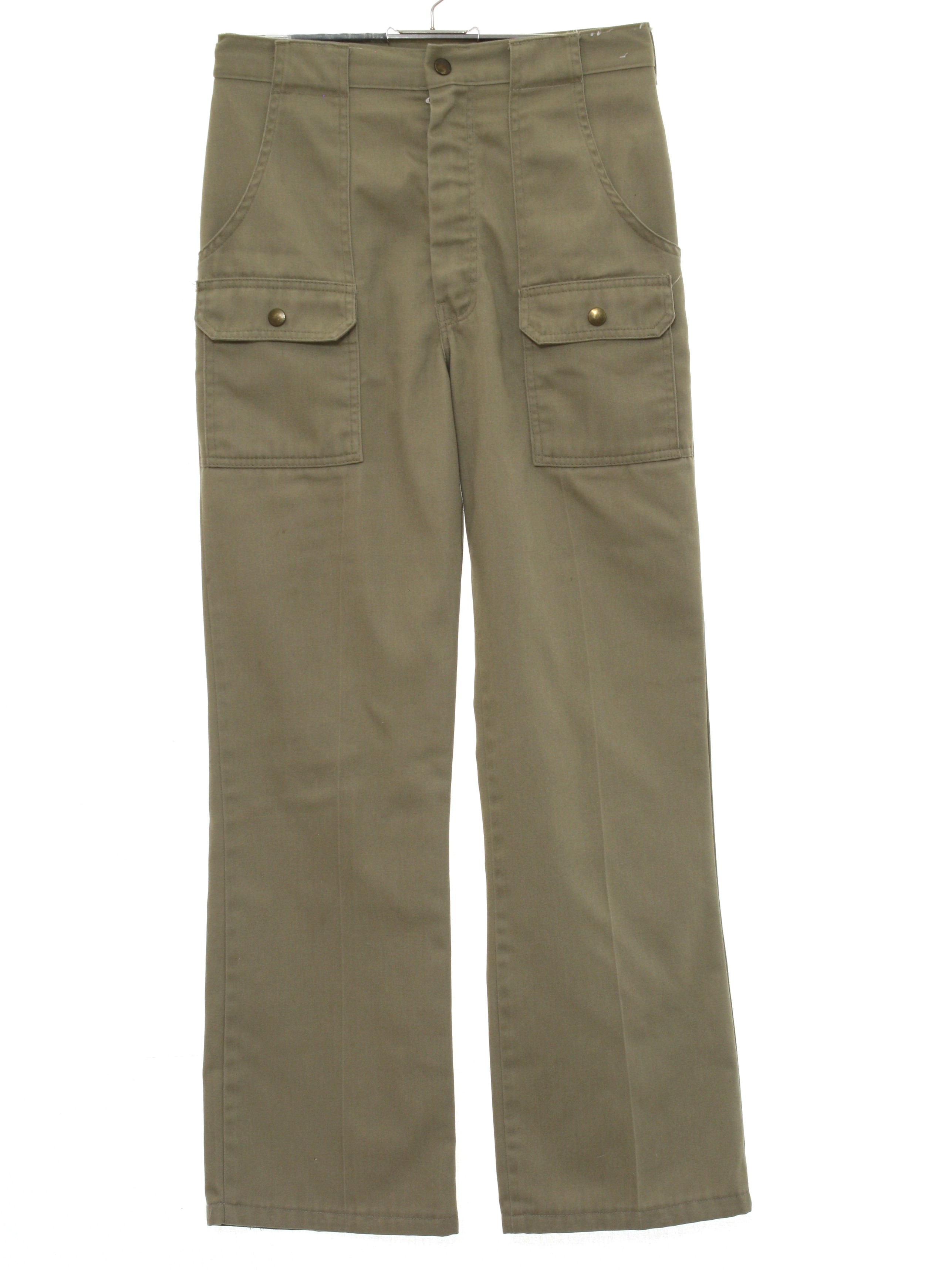 1970's Retro Flared Pants / Flares: 70s -John Blair- Mens khaki tan ...