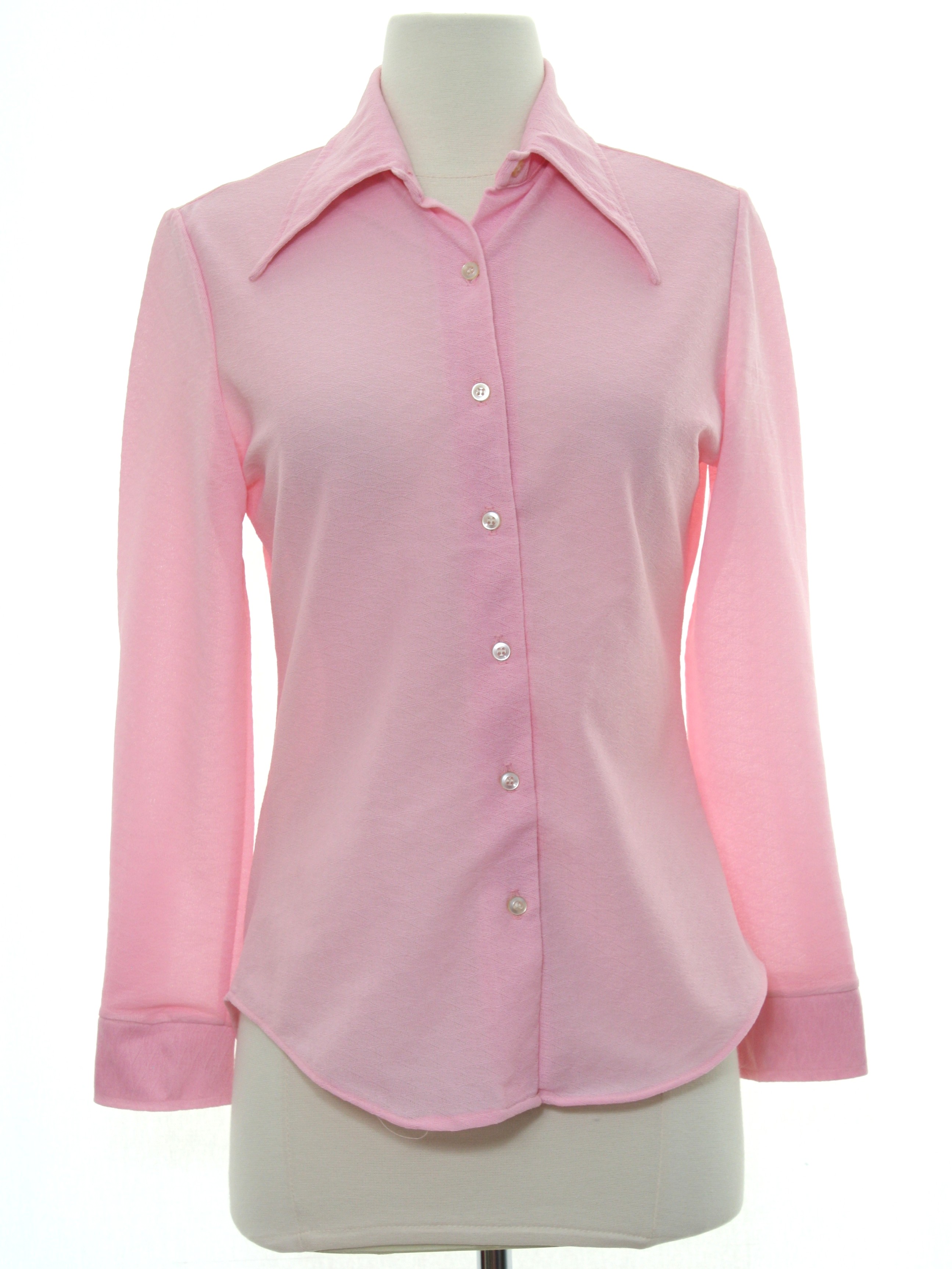 1970's Disco Shirt (Donnkenny): 70s -Donnkenny- Womens soft pink ...