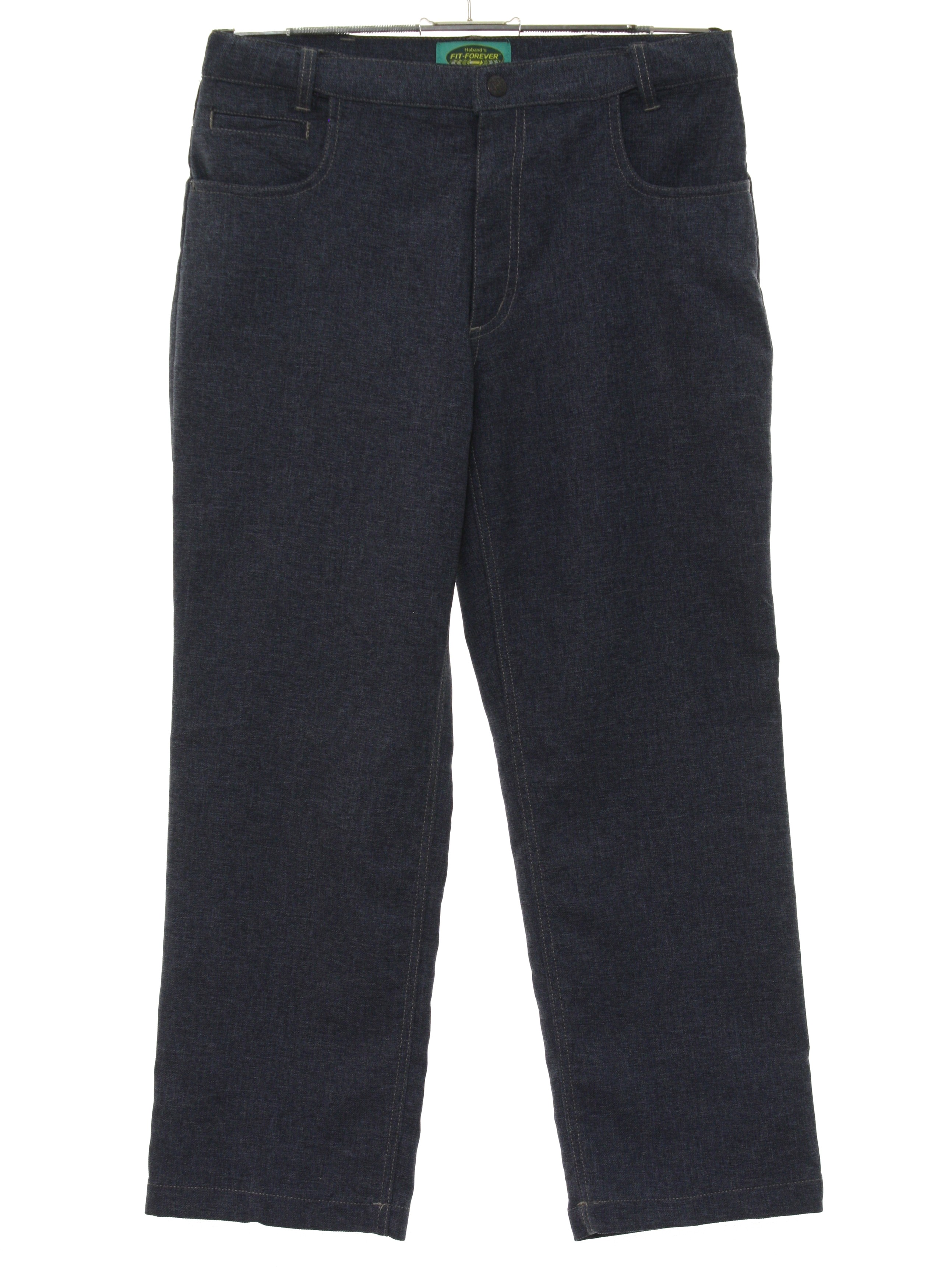 Pants: 90s -Haband Fit Forever- Mens blue and grey heathered denim ...