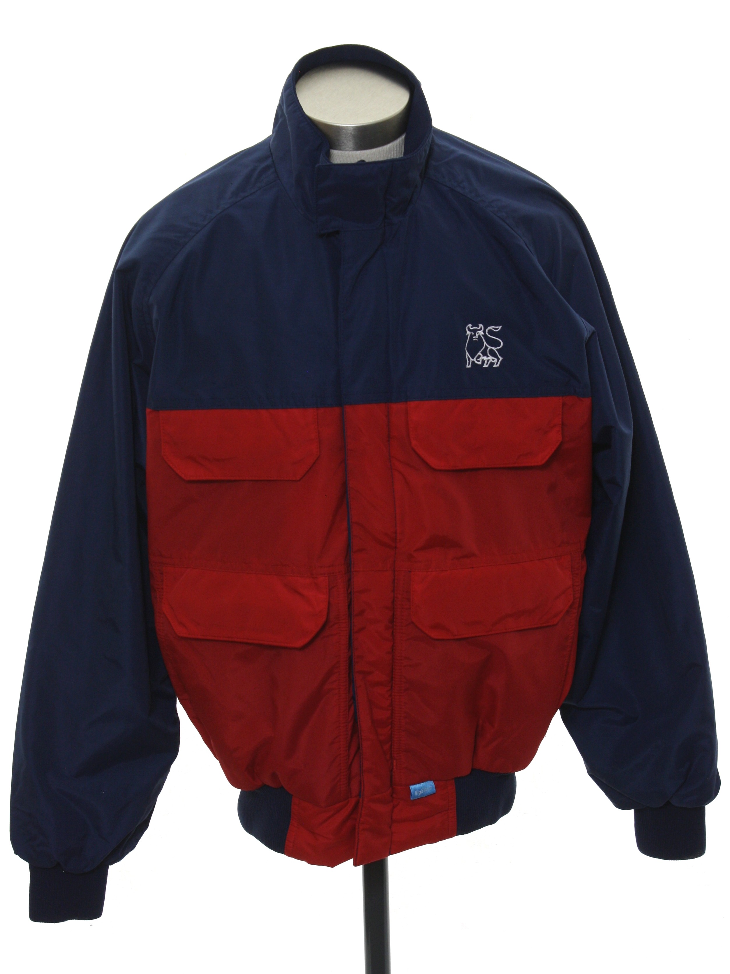 1980's Retro Jacket: 80s -High Seas- Mens midnight blue and red ...