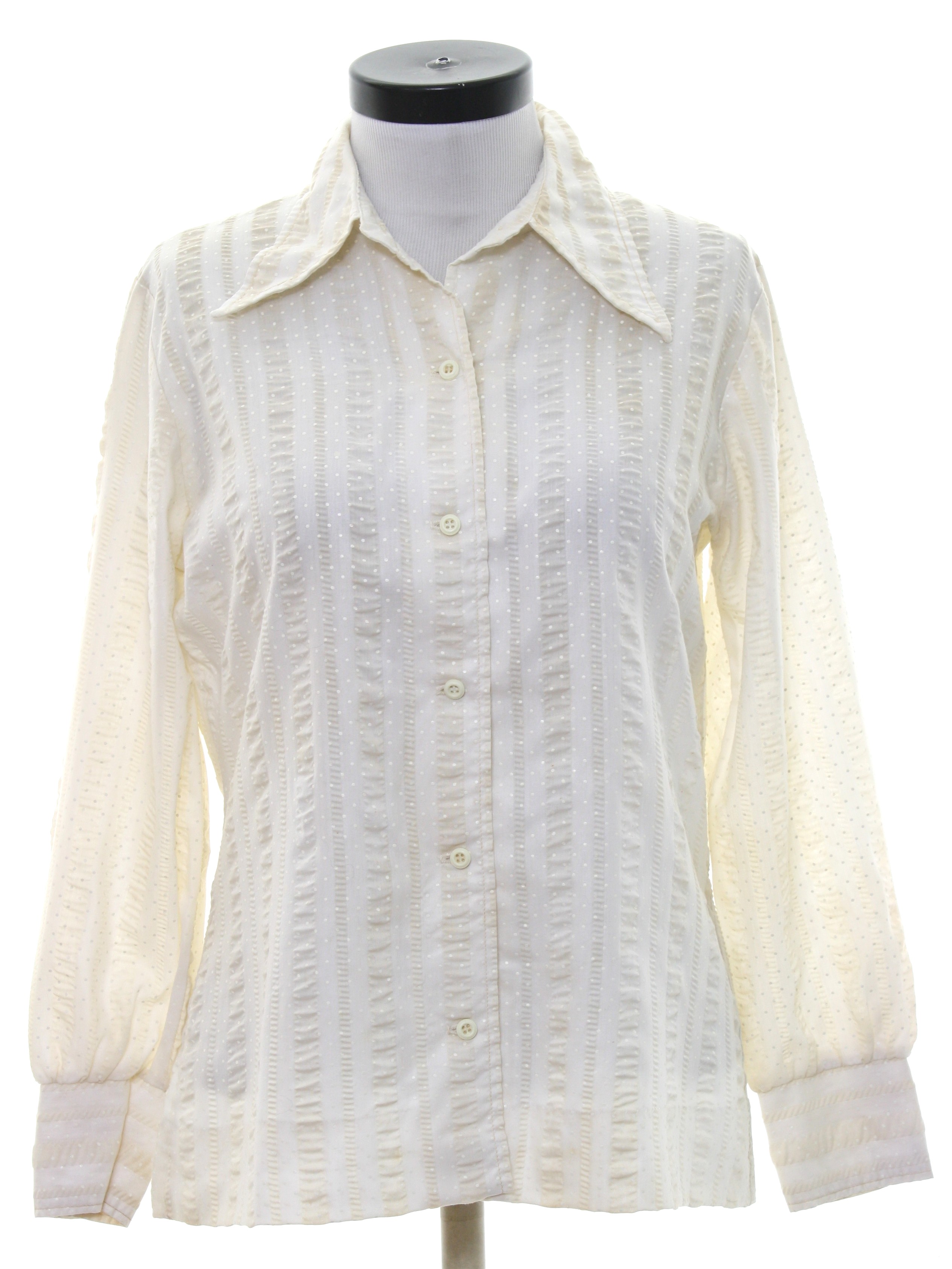 70's Vintage Shirt: 70s -Koret of California- Womens cream and light ...