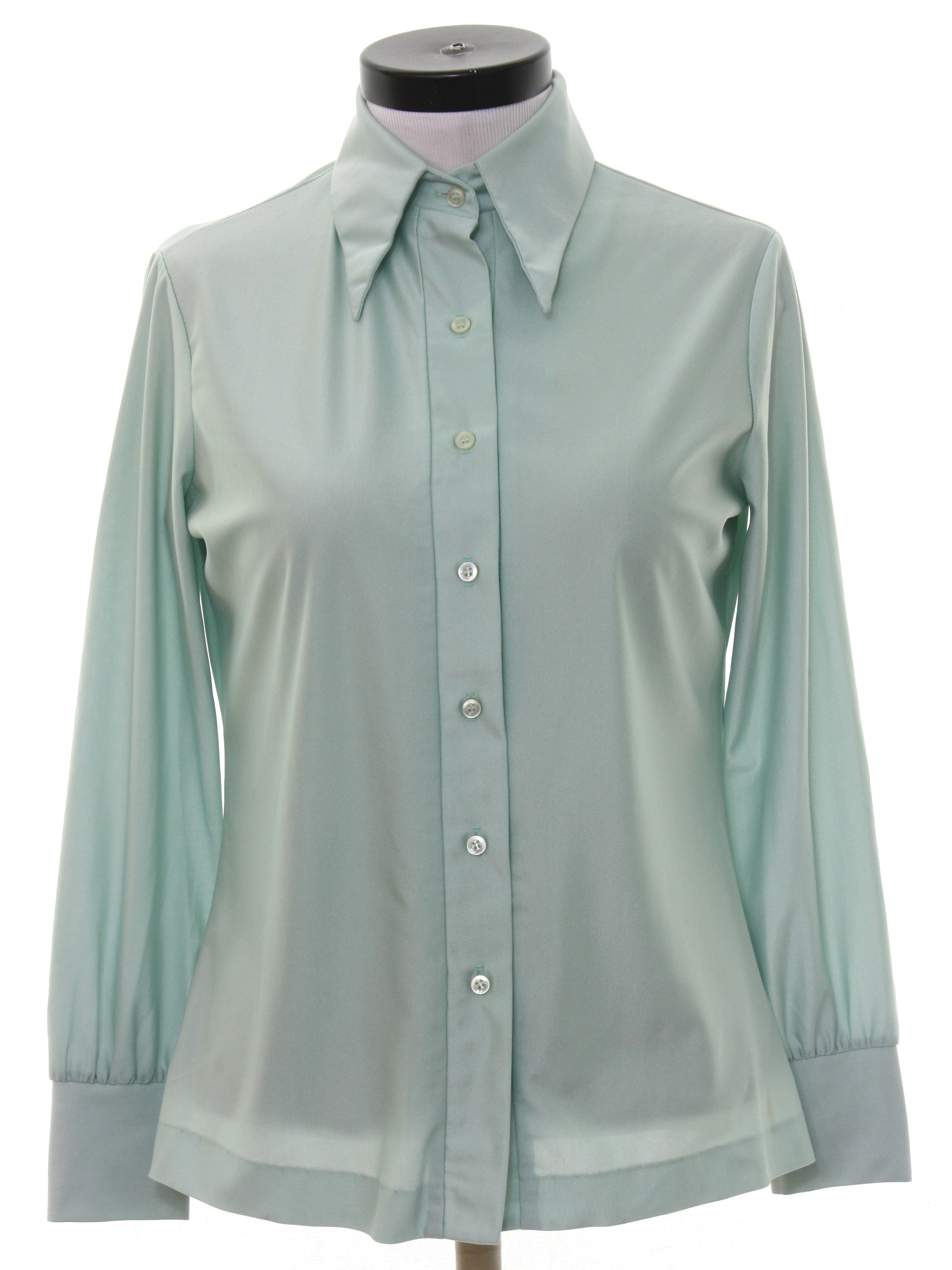 70's Vintage Disco Shirt: 70s -Graff- Womens Mint green background ...