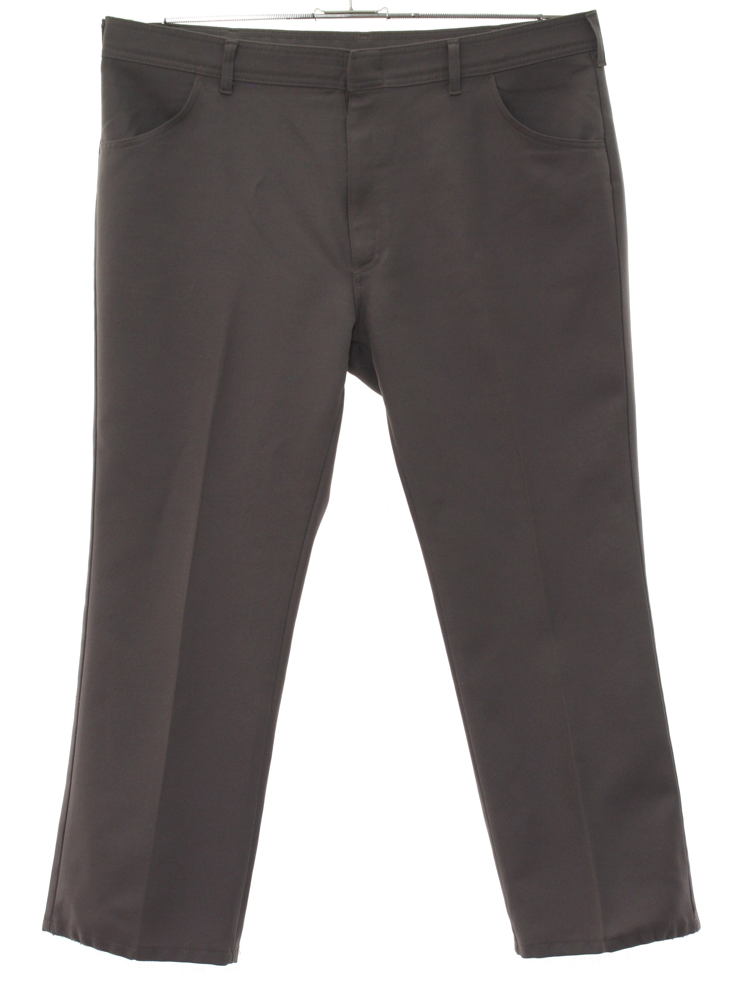 1980's Retro Pants: 80s -Sportabouts- Mens light coca brown solid