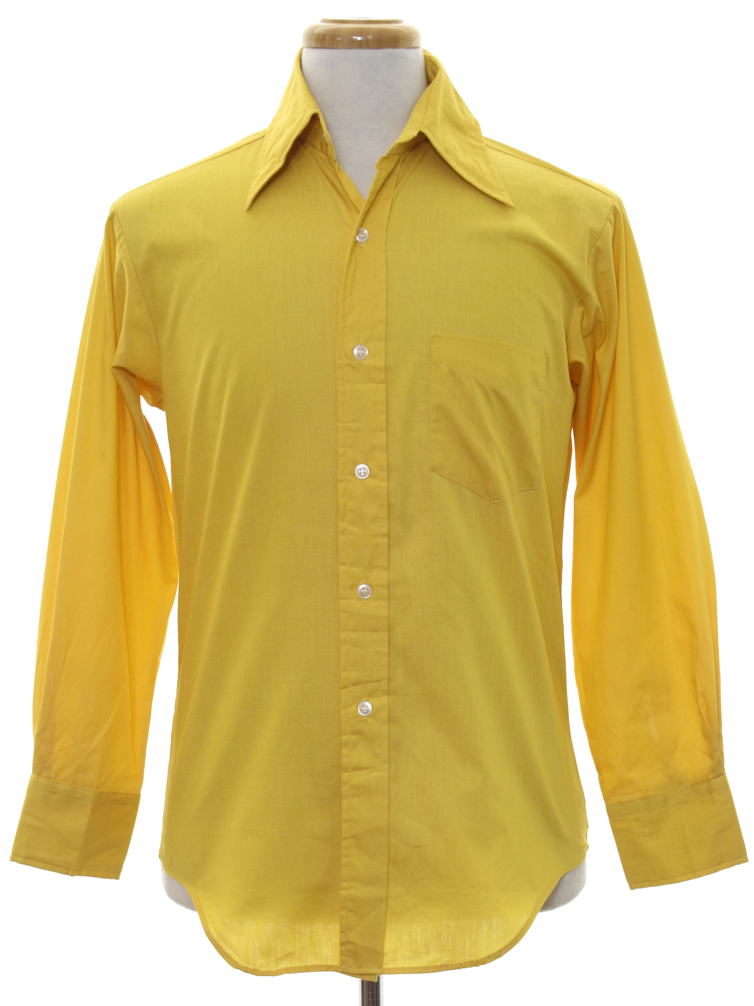 Mr Bold 1970s Vintage Shirt: 70s -Mr Bold- Mens marigold polyester ...