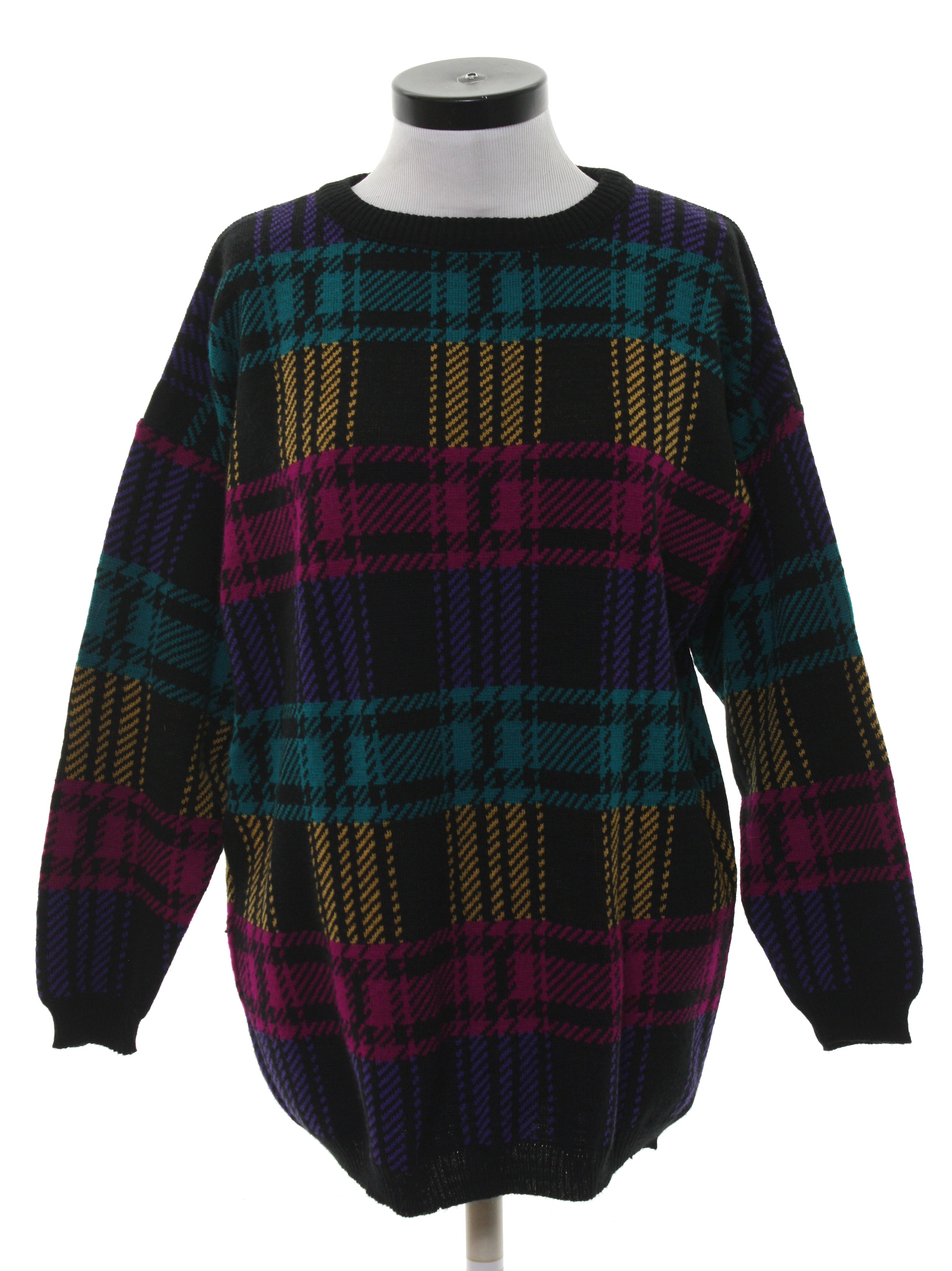1980's Retro Sweater: Late 80s or Early 90s -Euro Flash- Womens black ...