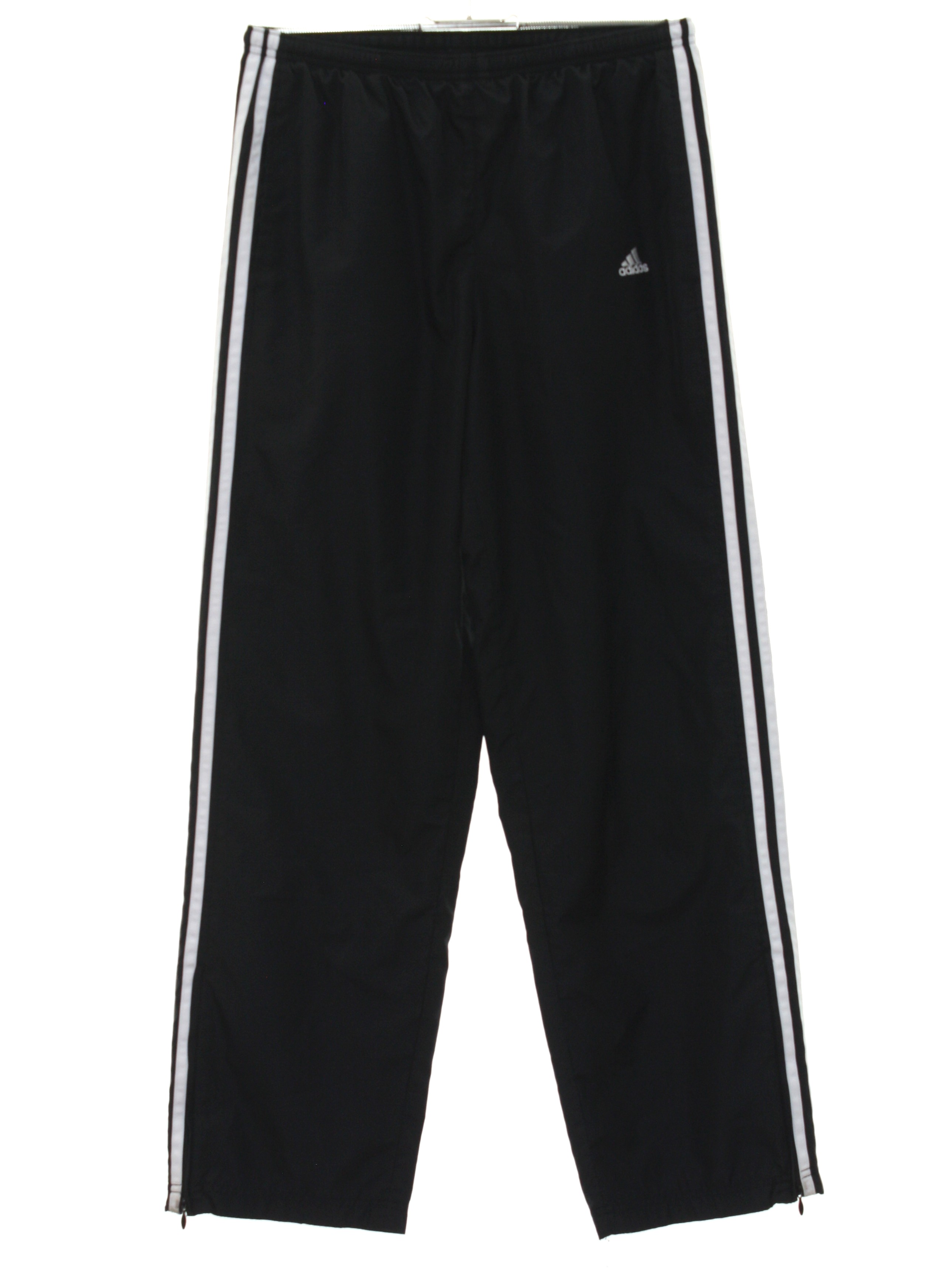 1990's Retro Pants: 90s or newer -Adidas- Mens black solid colored ...