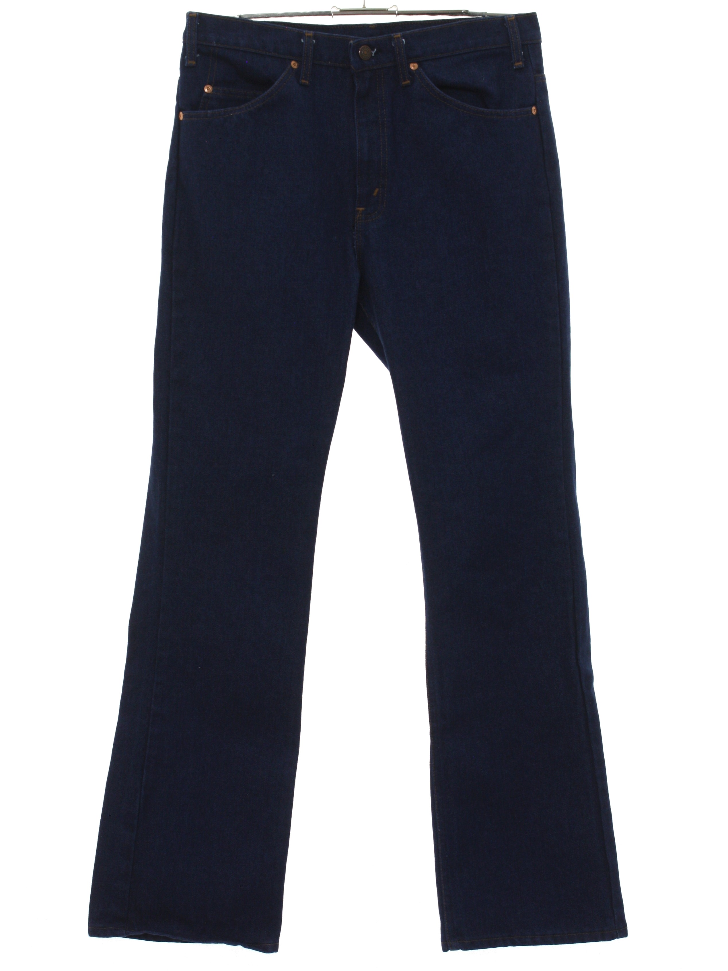 Vintage 1970's Flared Pants / Flares: 70s -Plain Pockets- Mens dark ...