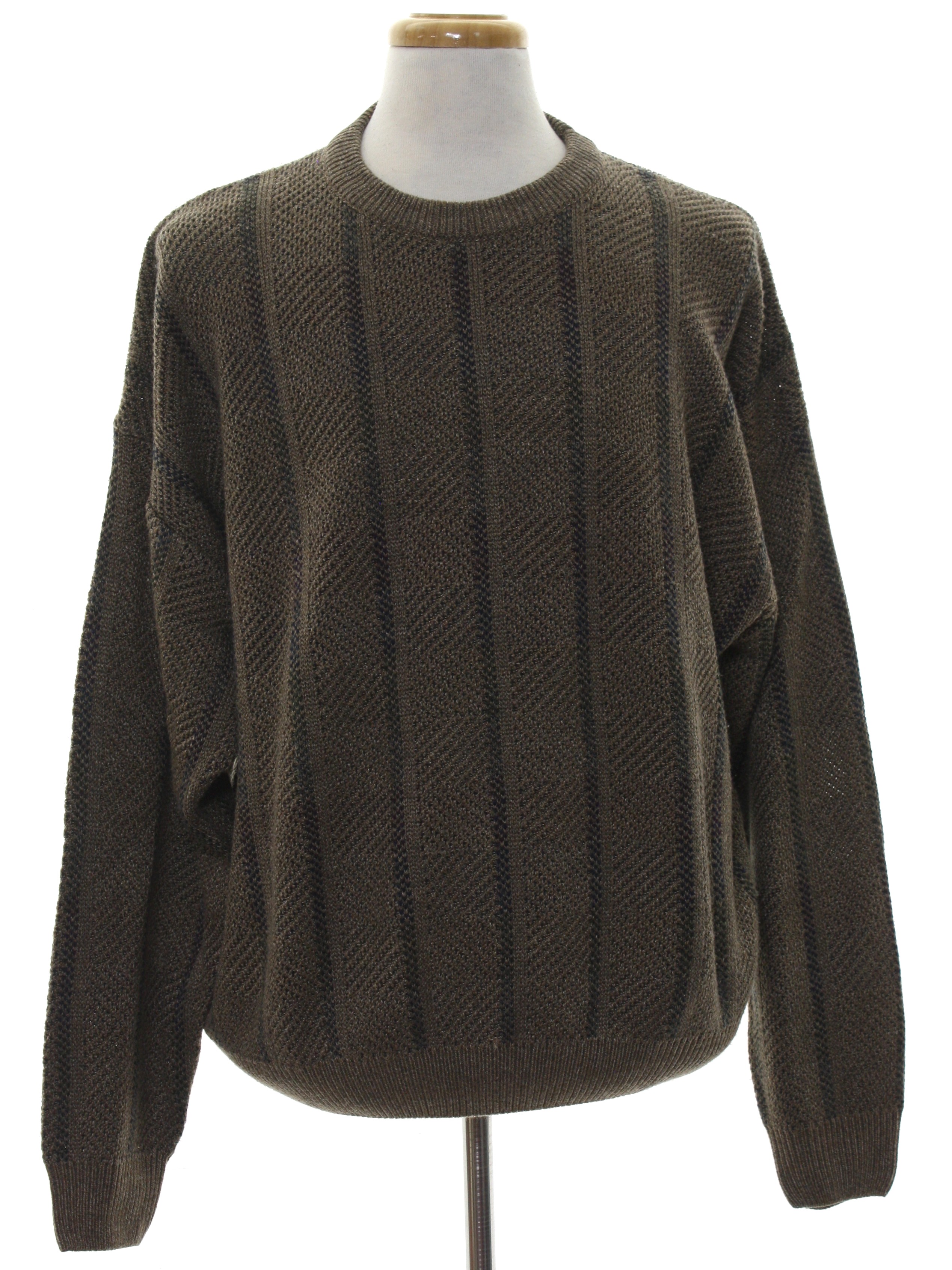 Towncraft 1980s Vintage Sweater: 80s -Towncraft- Mens cocoa brown with ...