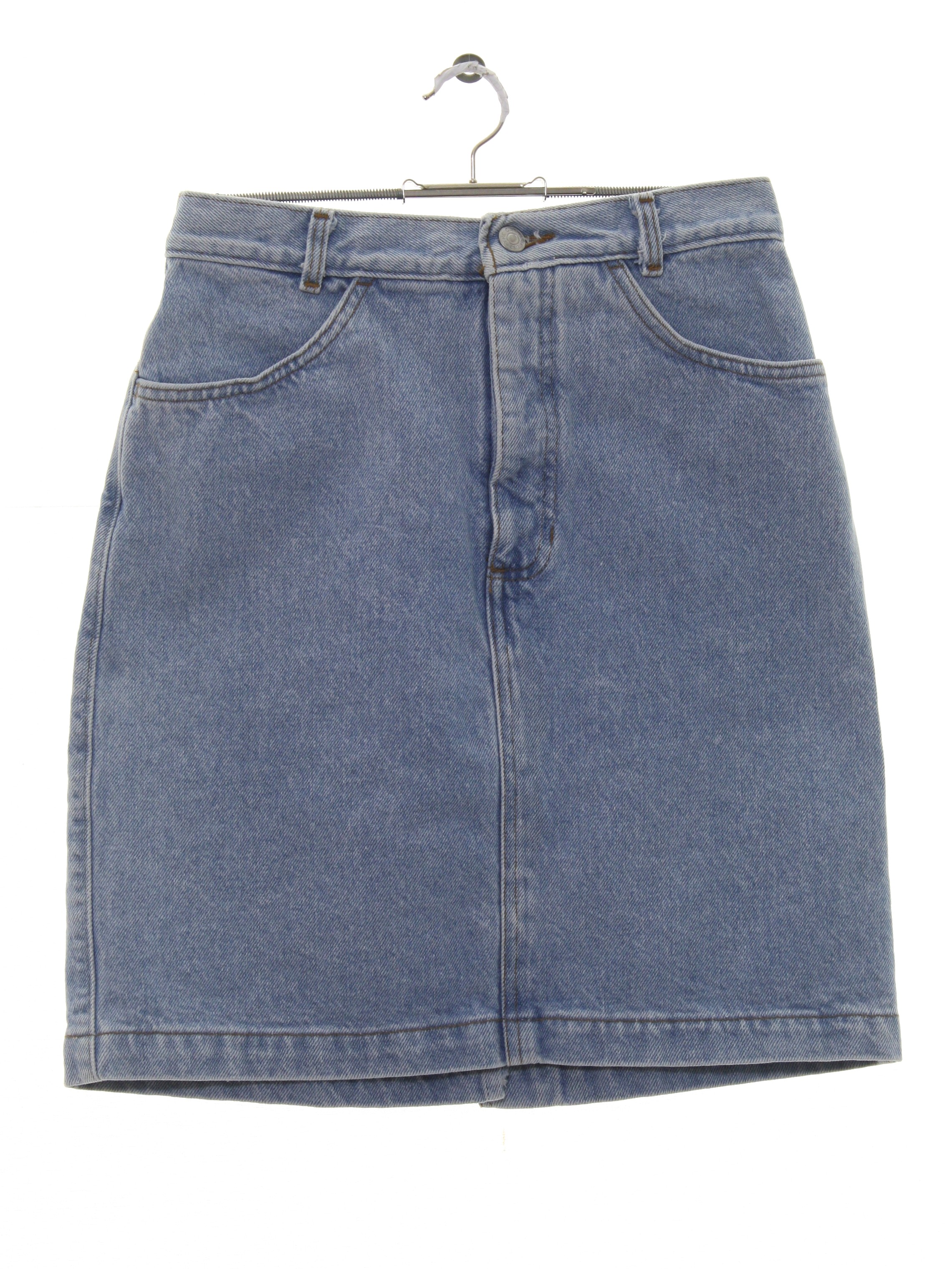 90s Retro Skirt: 90s -Gap- Womens light blue background cotton denim ...