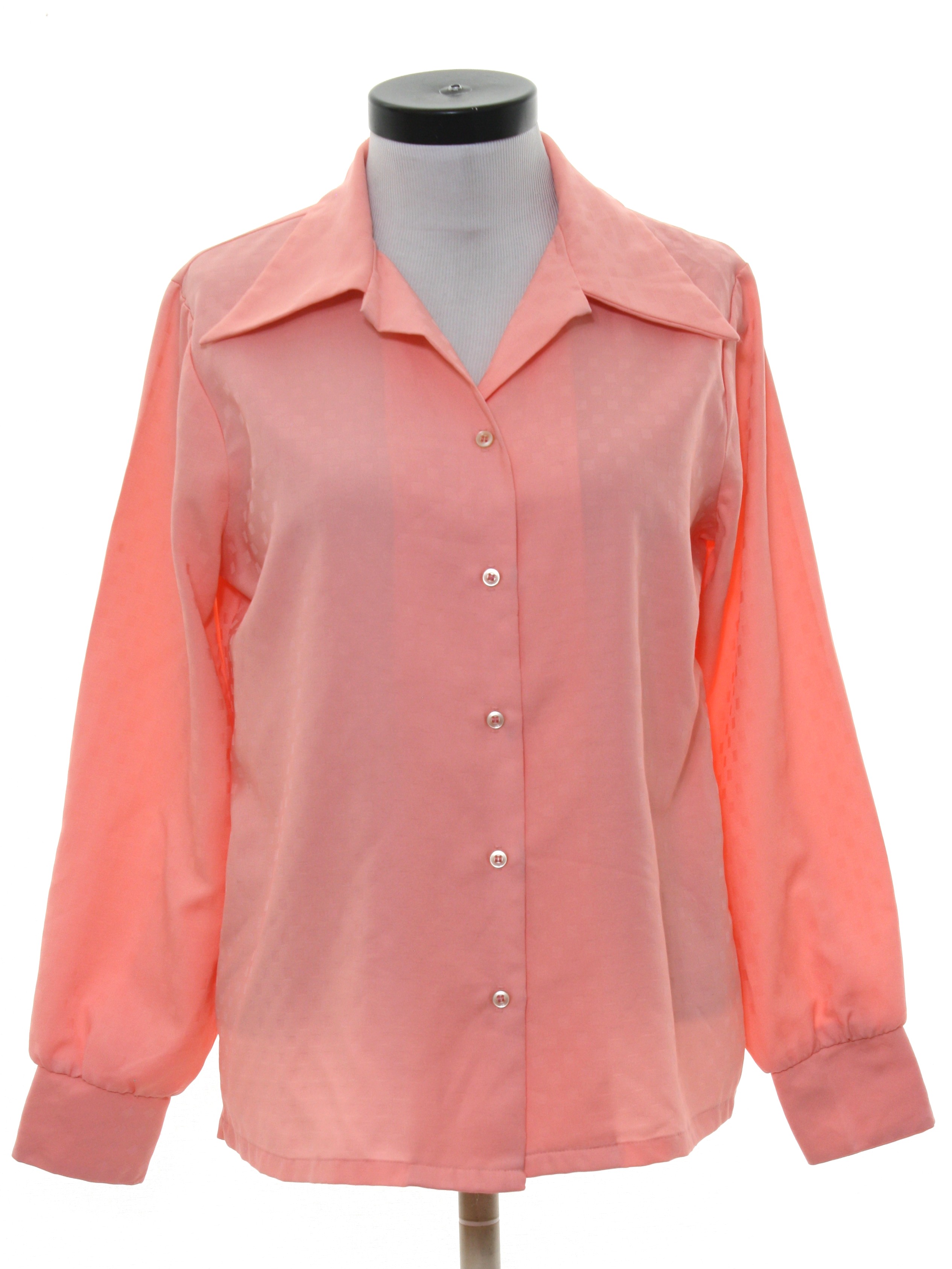 JcPenney 70 s Vintage Disco Shirt 70s JcPenney Womens coral