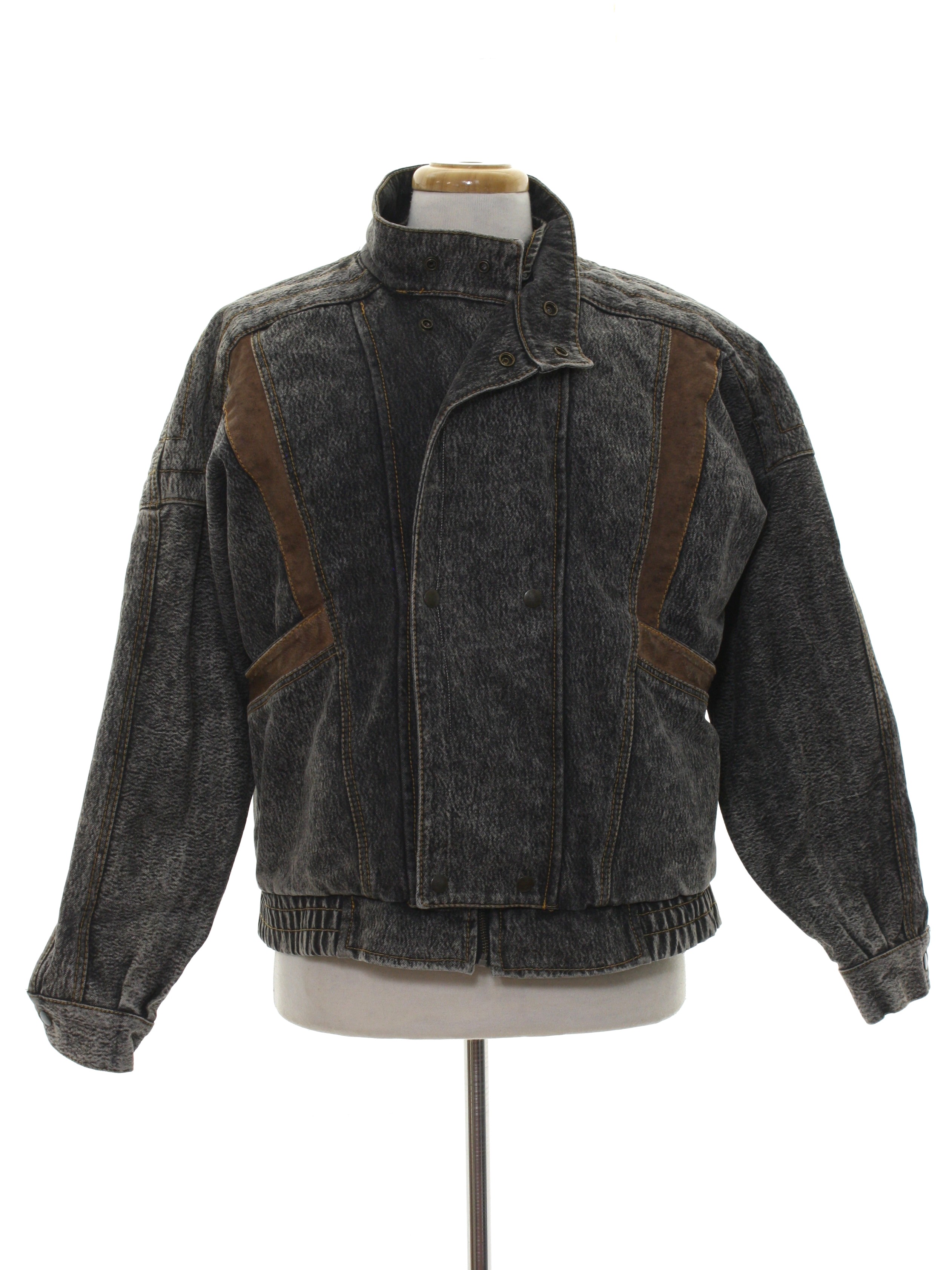 Vintage Co Ed 1980s Jacket: 80s -Co Ed- Mens black acid washed ...