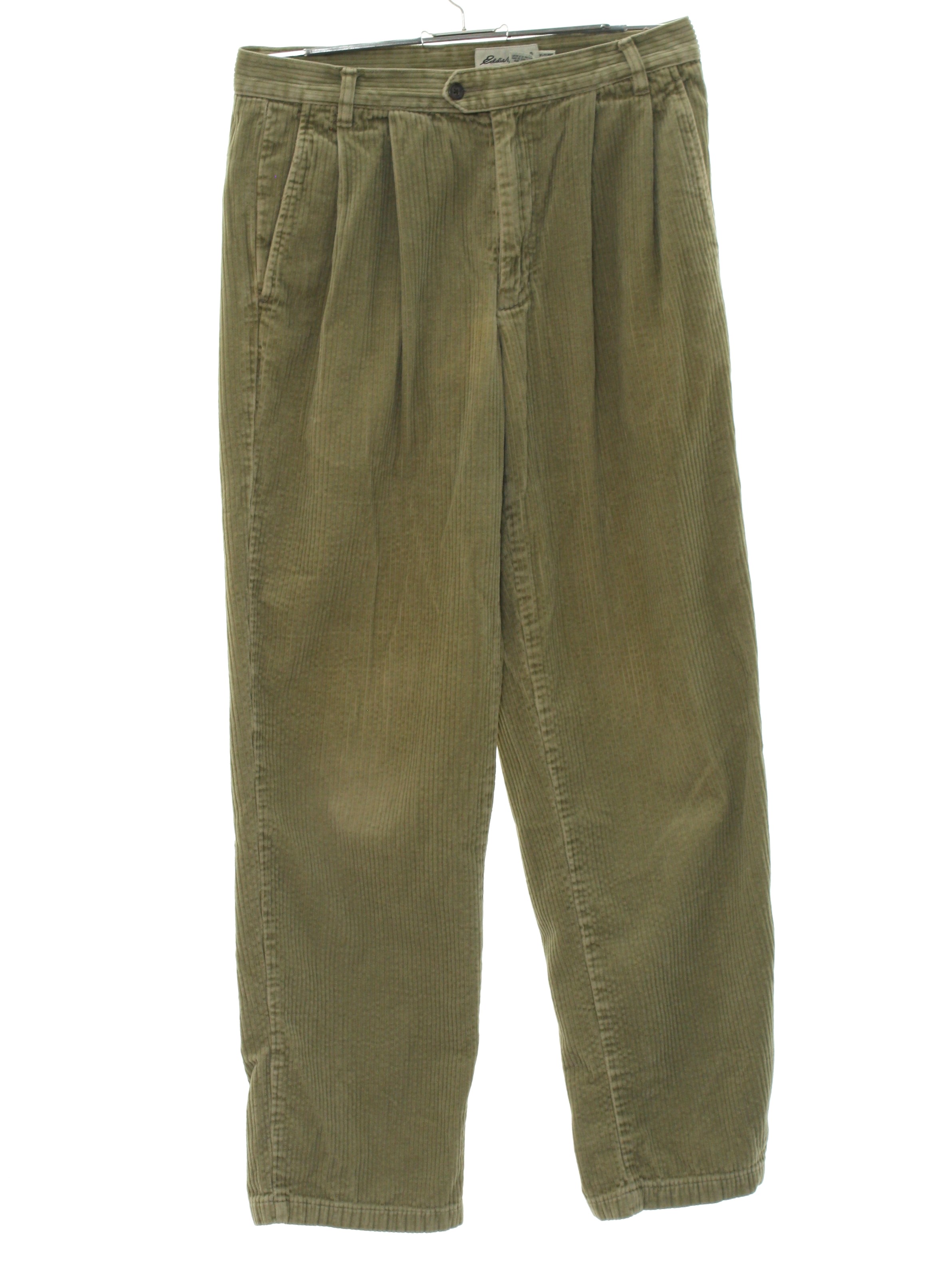 Retro Nineties Pants: 90s -Eddie Bauer- Mens tan solid colored, wide ...