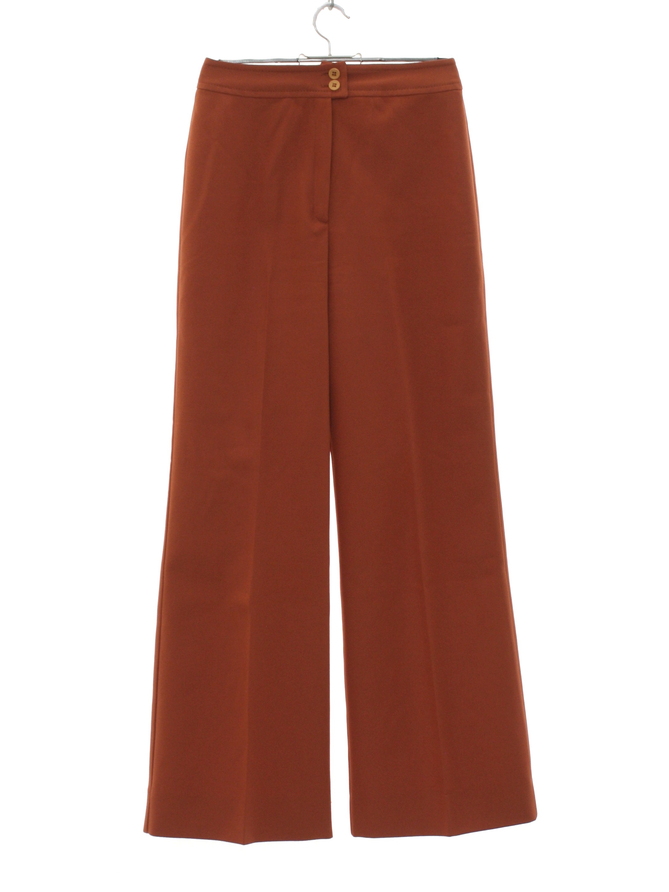 70s Retro Flared Pants / Flares: 70s -Care Label- Womens rusty orange ...