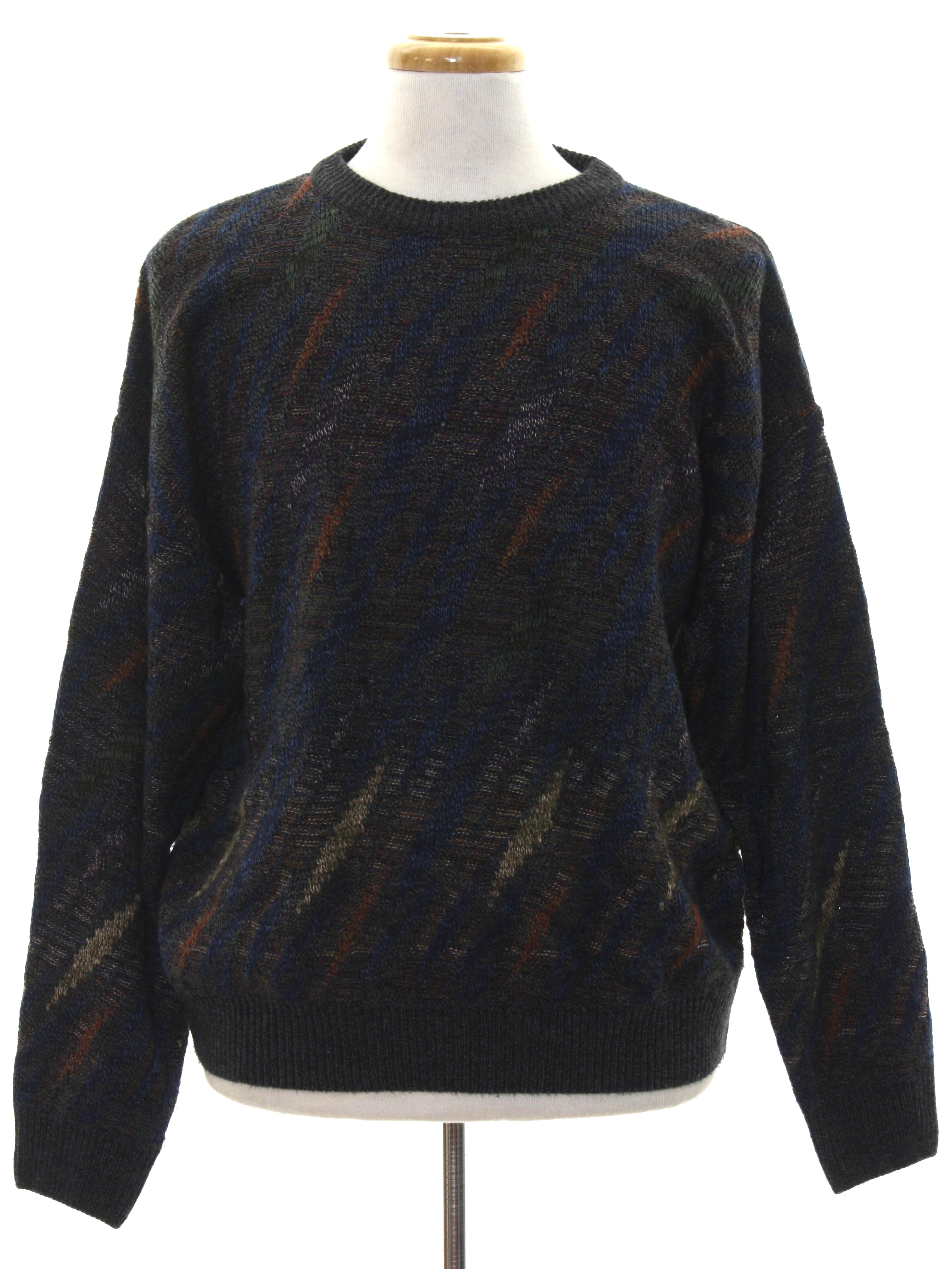 1980's Vintage Towncraft Sweater: 80s -Towncraft- Mens heathered dark ...