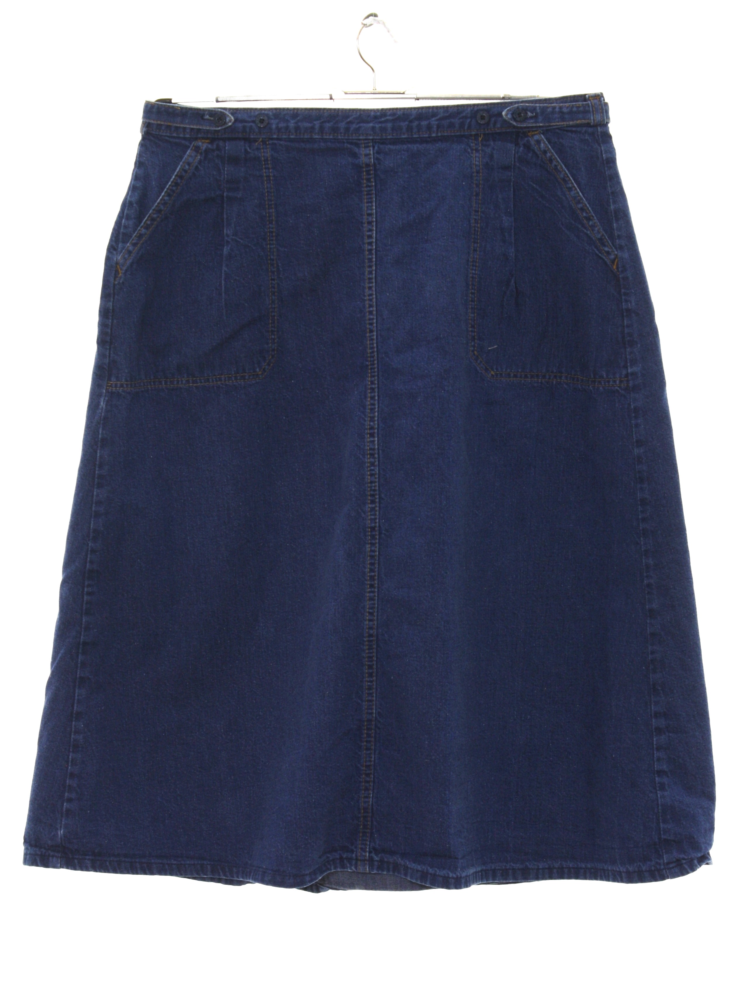 70s Vintage Care Label Skirt: 70s -Care Label- Womens blue polyester ...