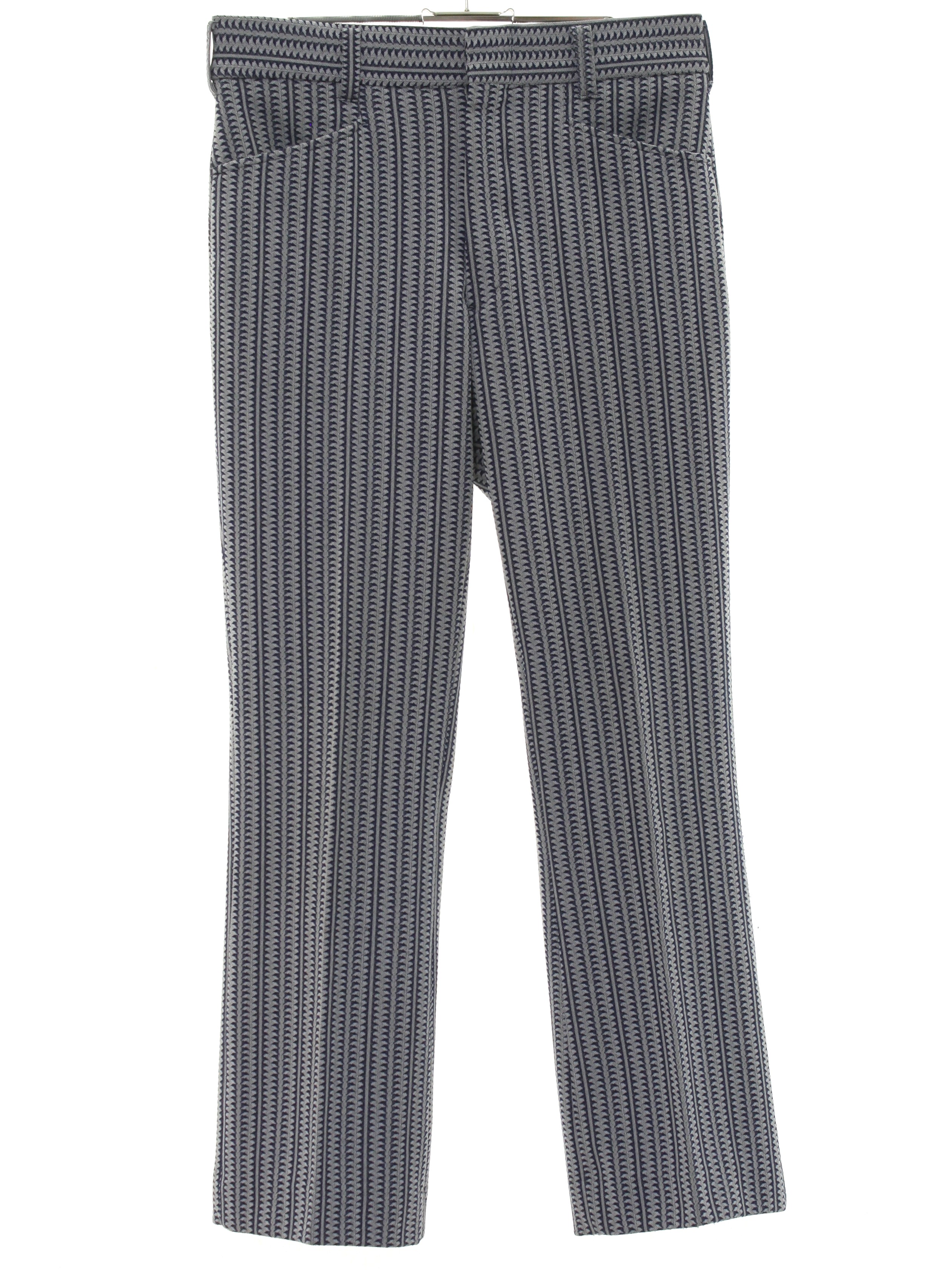 Retro 70's Pants: 70s -K-Mart- Mens navy, polyester knit, loose leg ...