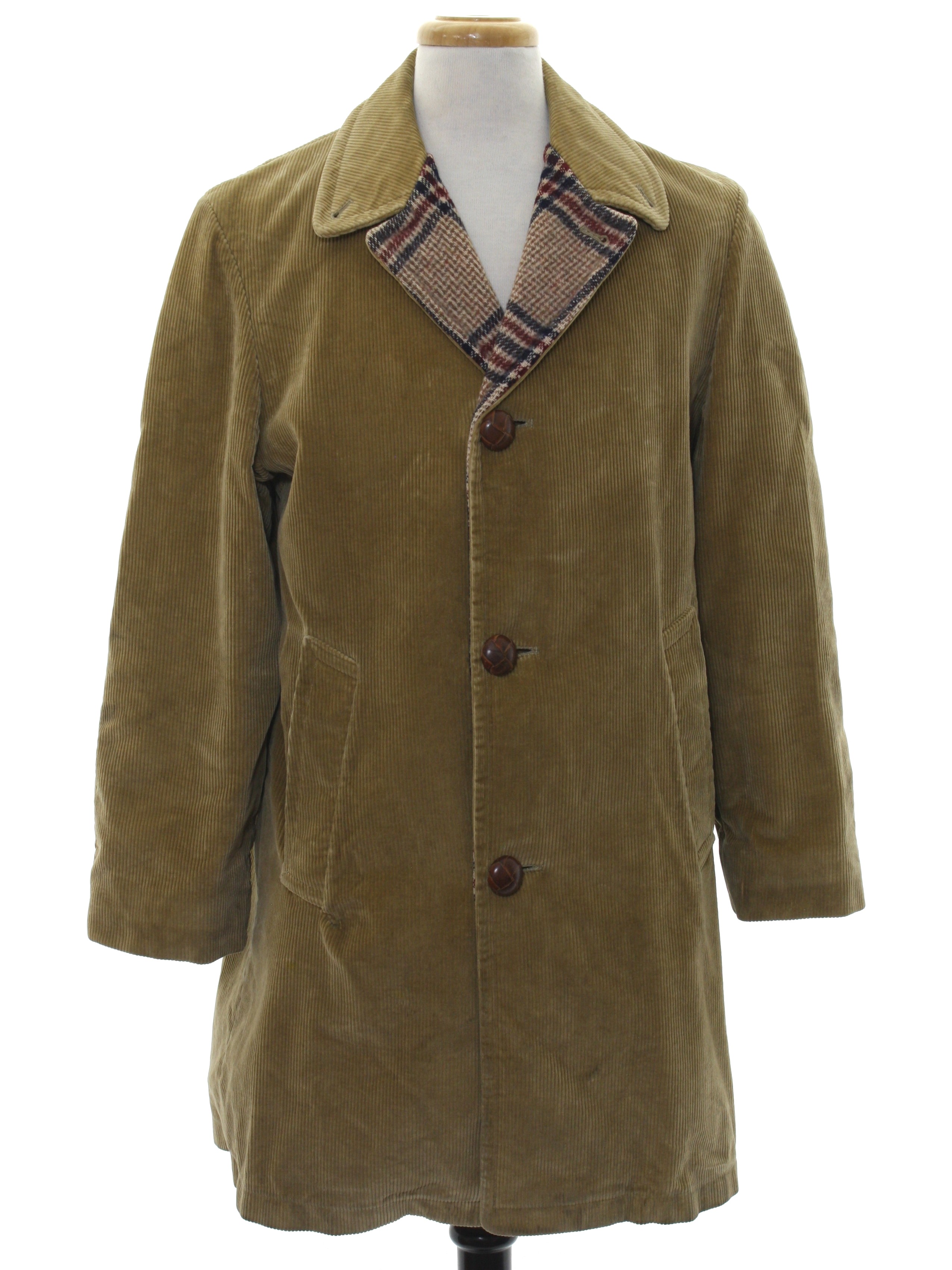 Retro 1960s Jacket: 60s -Zero King- Mens tan cotton wide wale corduroy ...