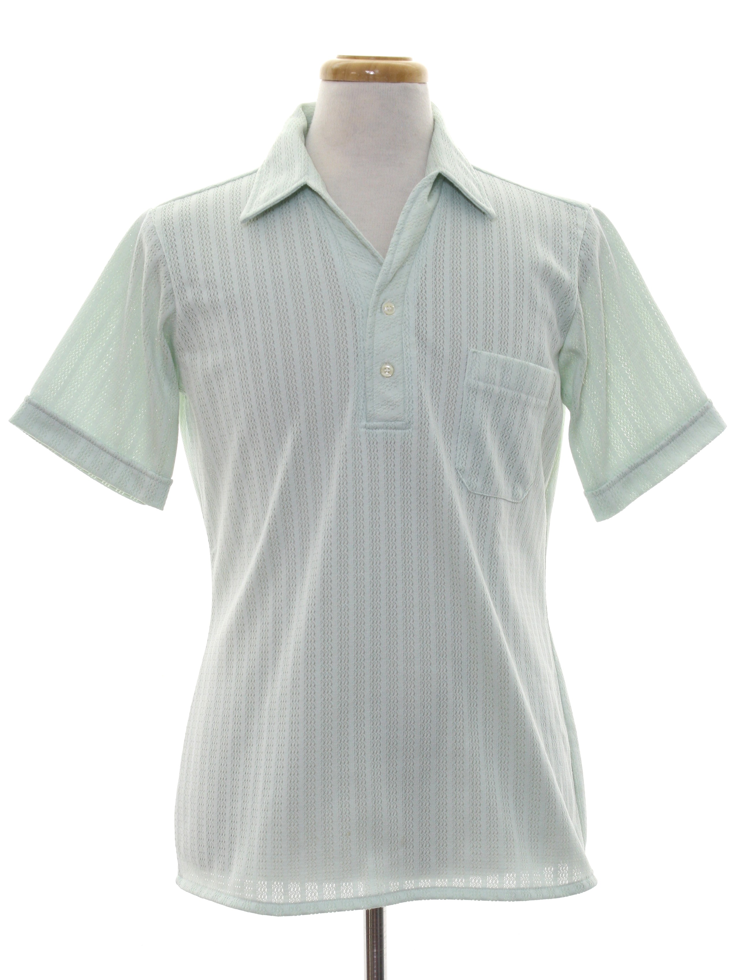 Retro Eighties Knit Shirt: 80s -Arrow Sportswear- Mens light green ...