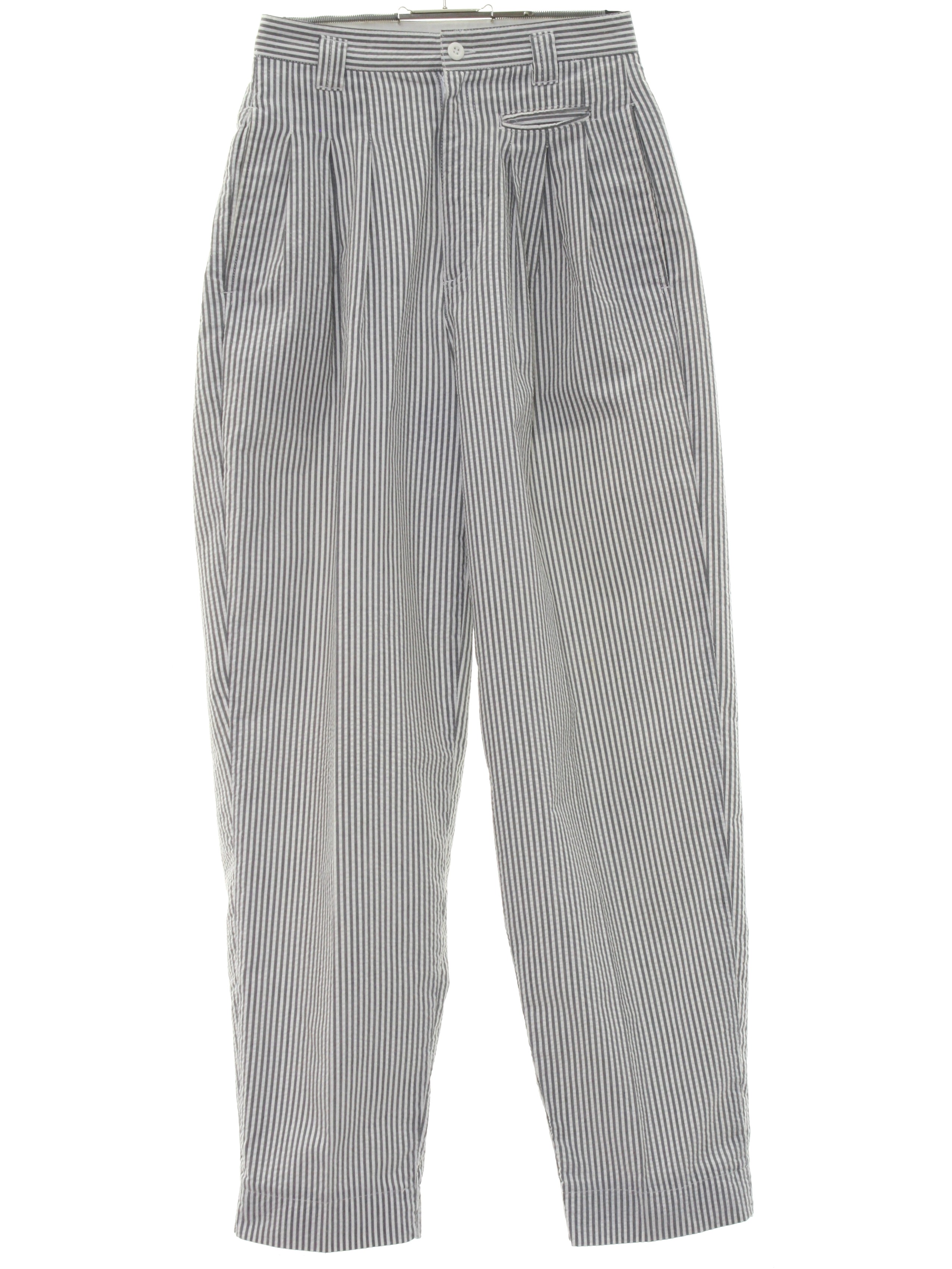 Retro Eighties Pants: 80s -Preppy Boys- Womens grey and white ...