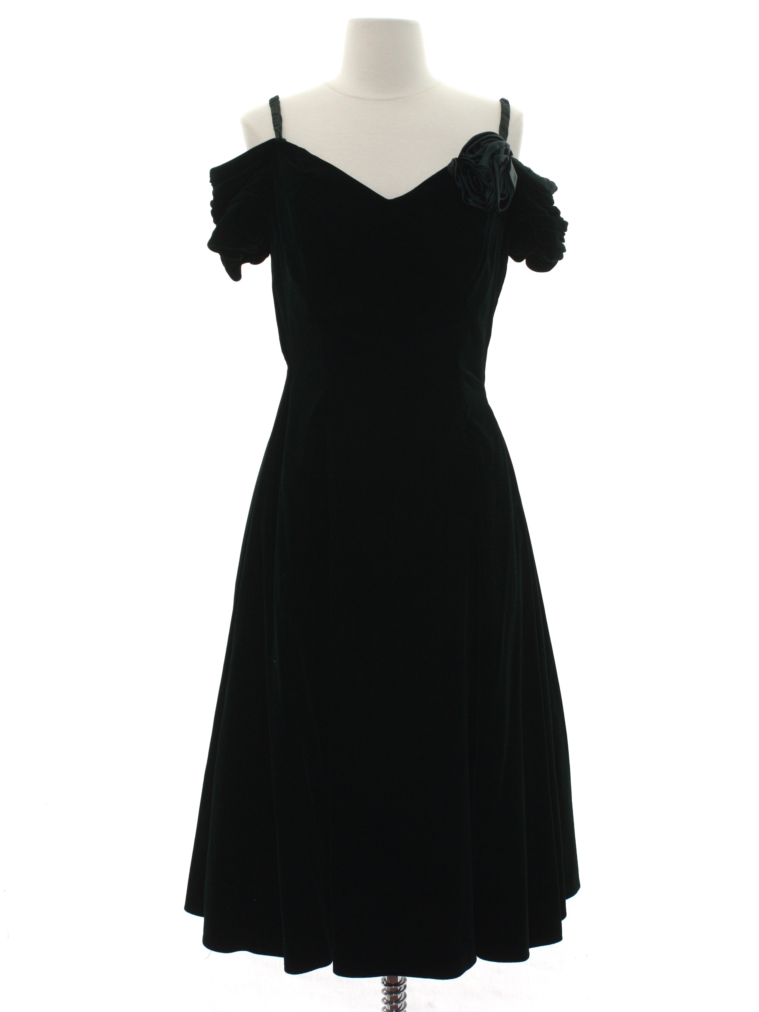 Vintage 1980s Karen Lucas for Niki Black Velvet Illusion