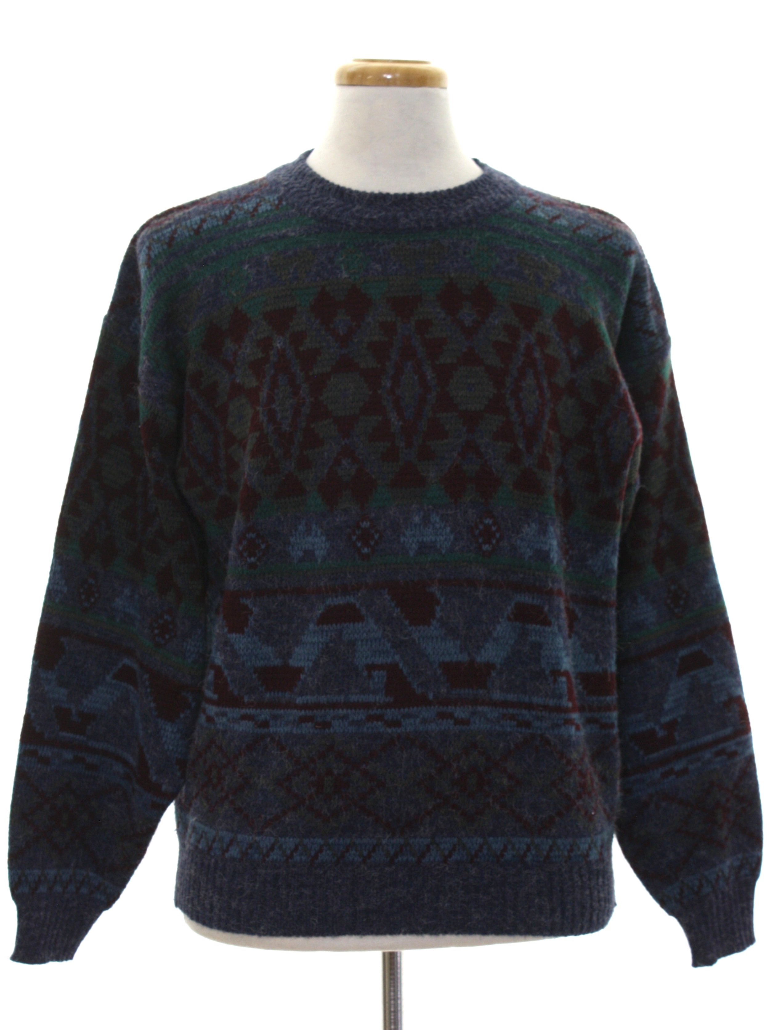 1980's Retro Sweater: 80s -The Mens Store at Sears- Mens heather slate ...