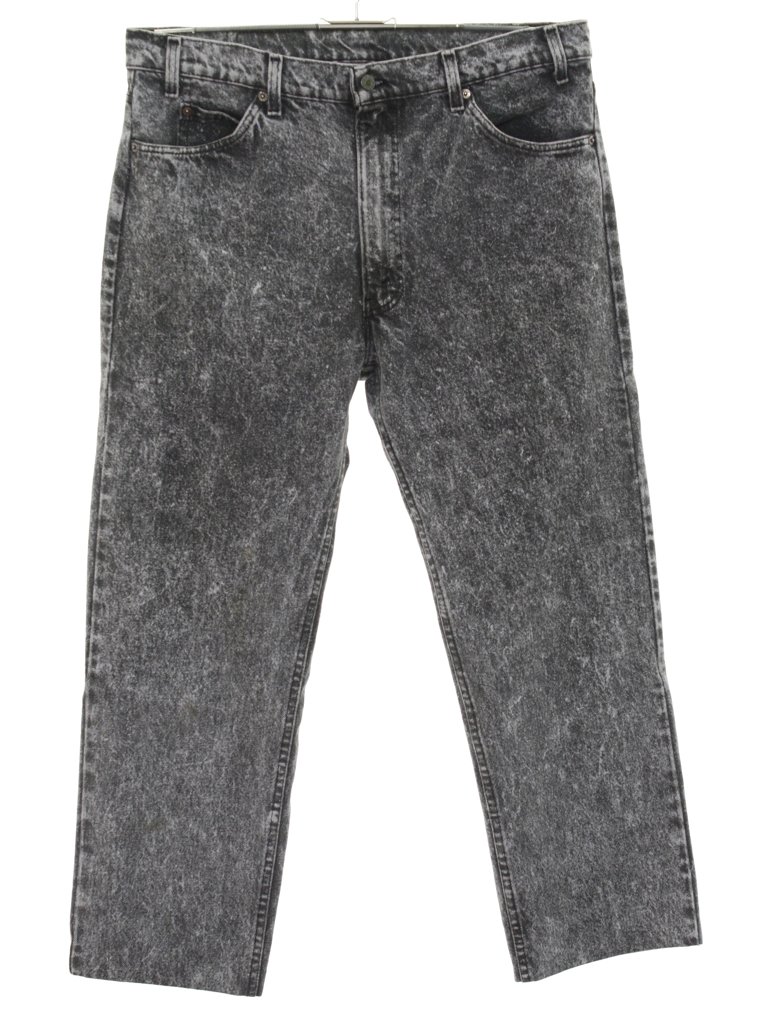 80s Retro Pants: 80s -Levis- Mens black acid washed cotton denim ...