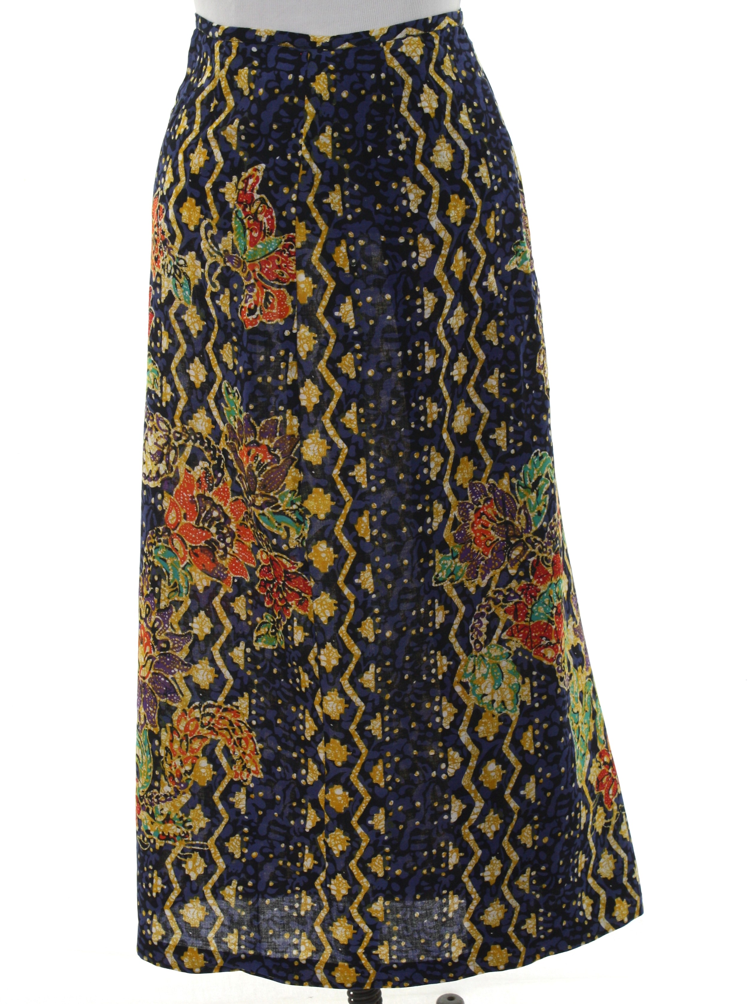 Seventies Hippie Skirt: 70s -No Label- Womens multi color lightweight ...