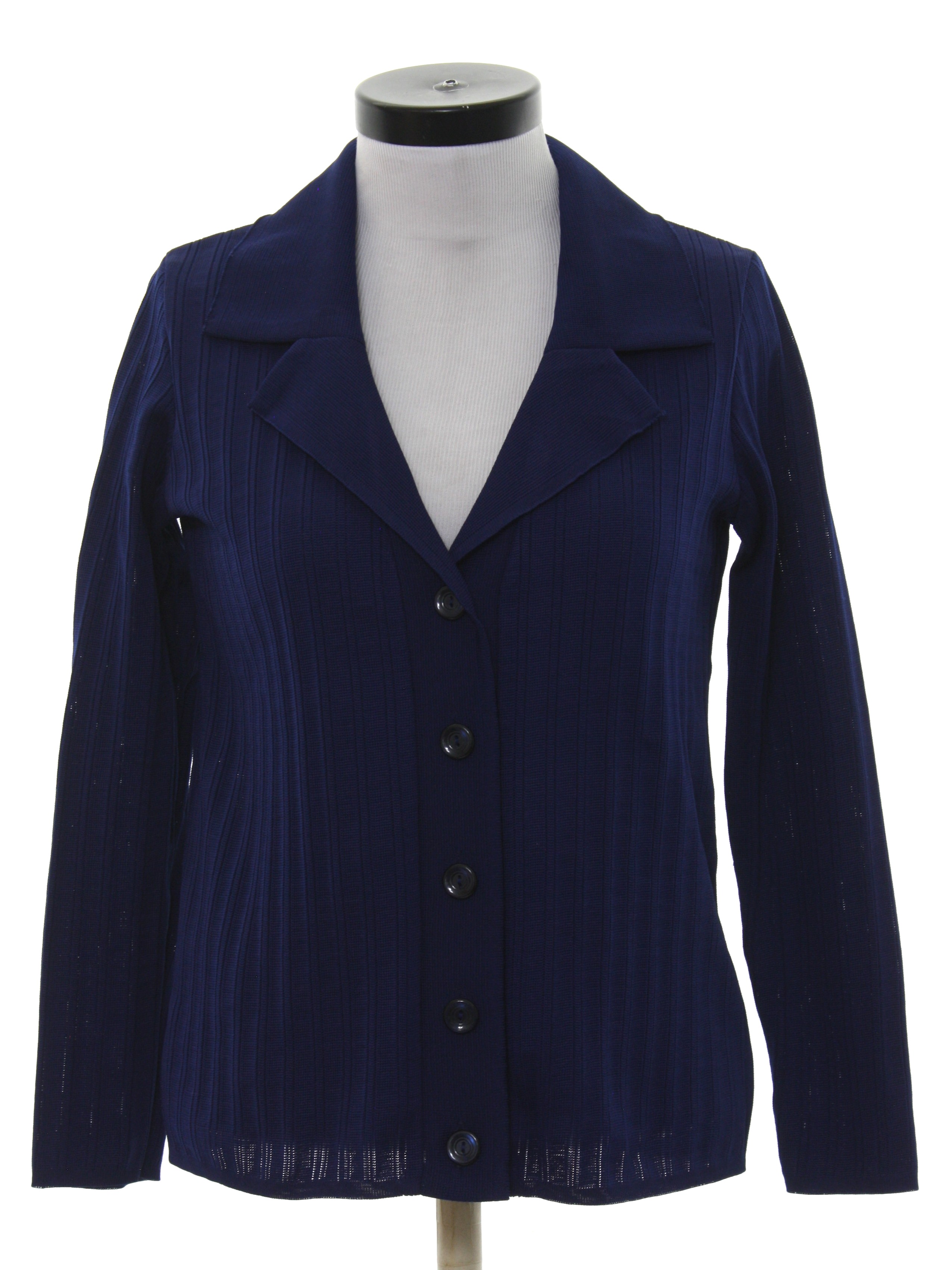 Retro 1970's Jacket (VEB) : 70s -VEB- Womens dark navy blue nylon and ...