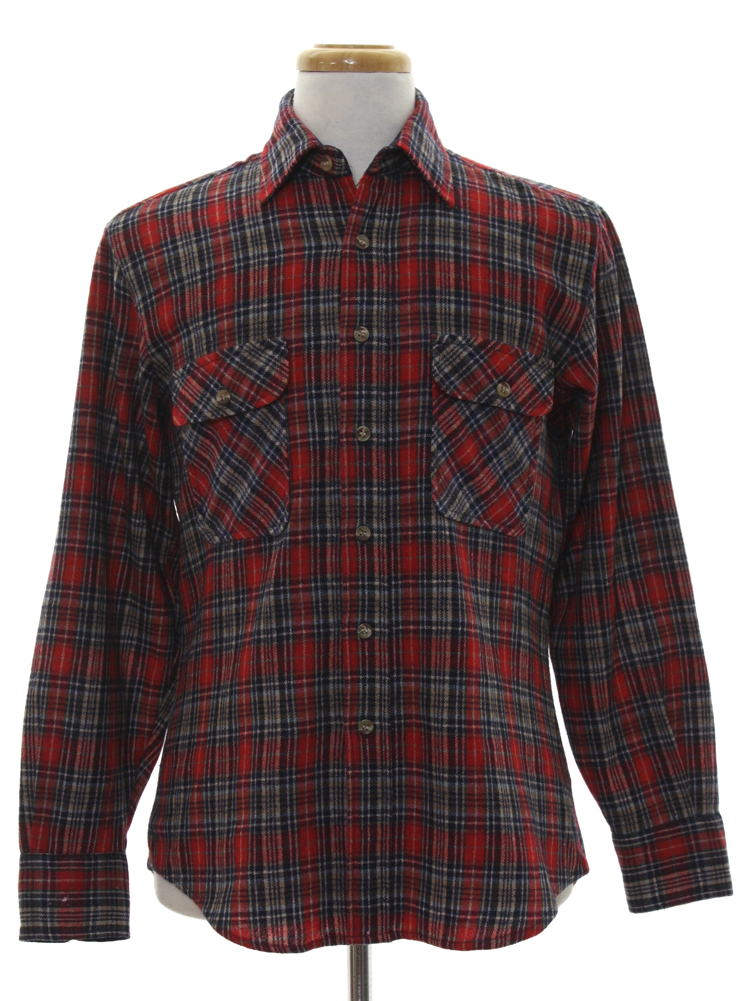 80's Vintage Wool Shirt: 80s -Joeys- Mens plaid pattern in shades of ...