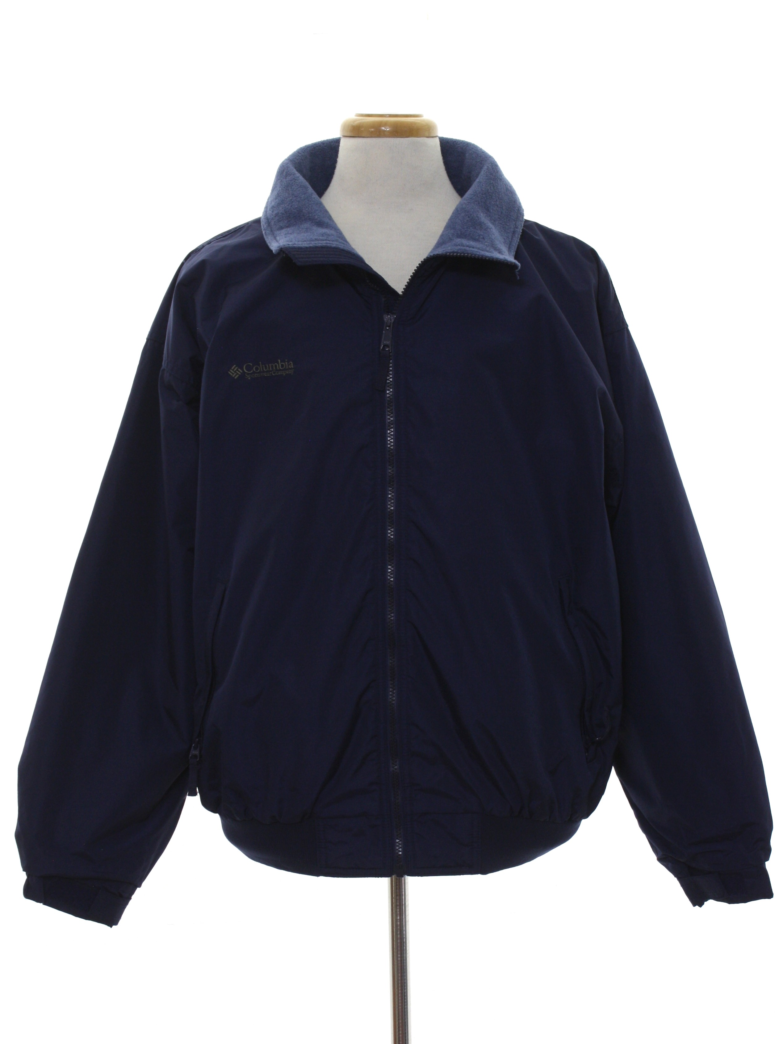 Nineties Vintage Jacket: Late 90s -Columbia- Mens dark blue background ...