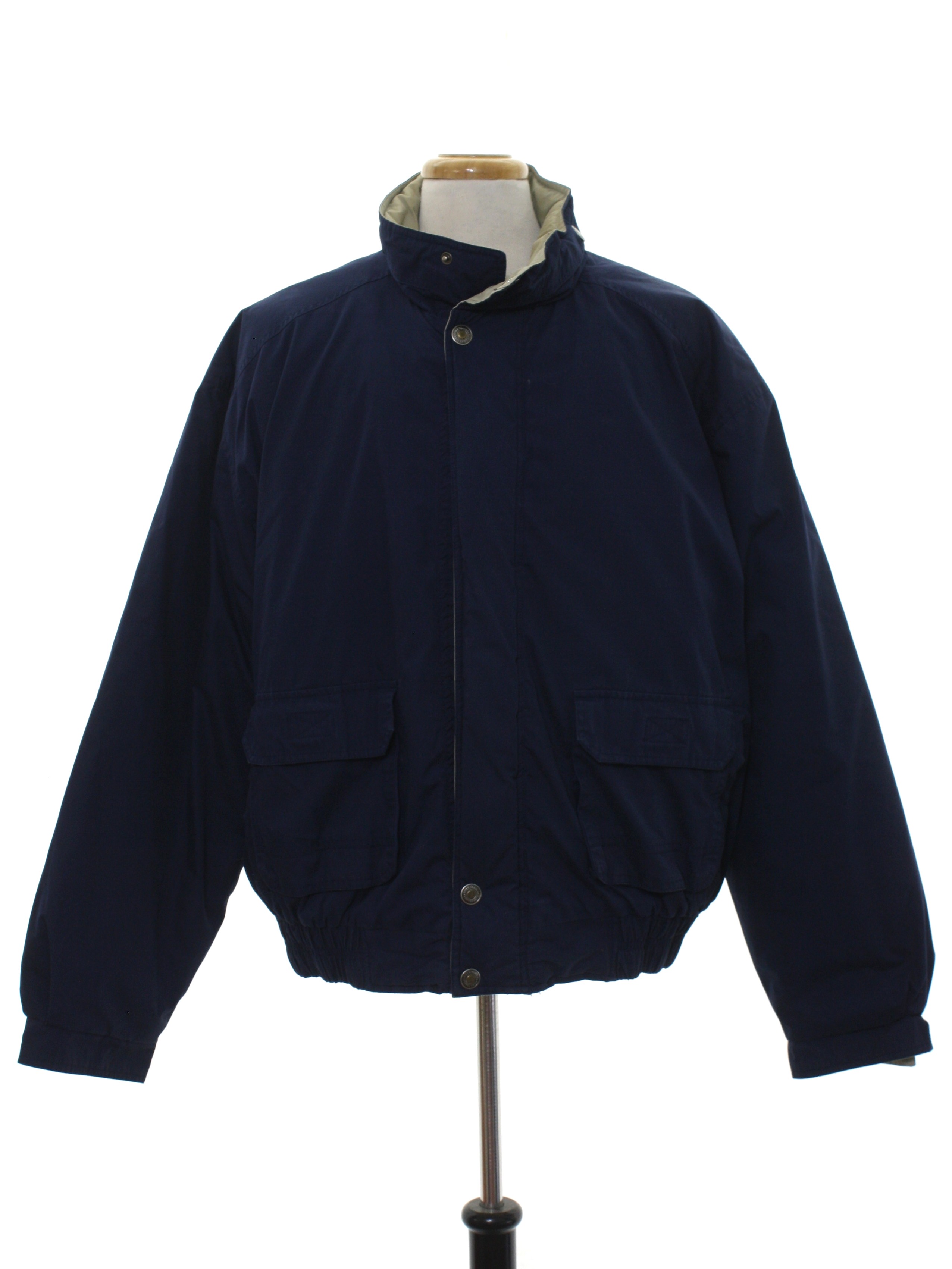 Vintage 90s Jacket: 90s -River Trader- Mens blue background cotton ...