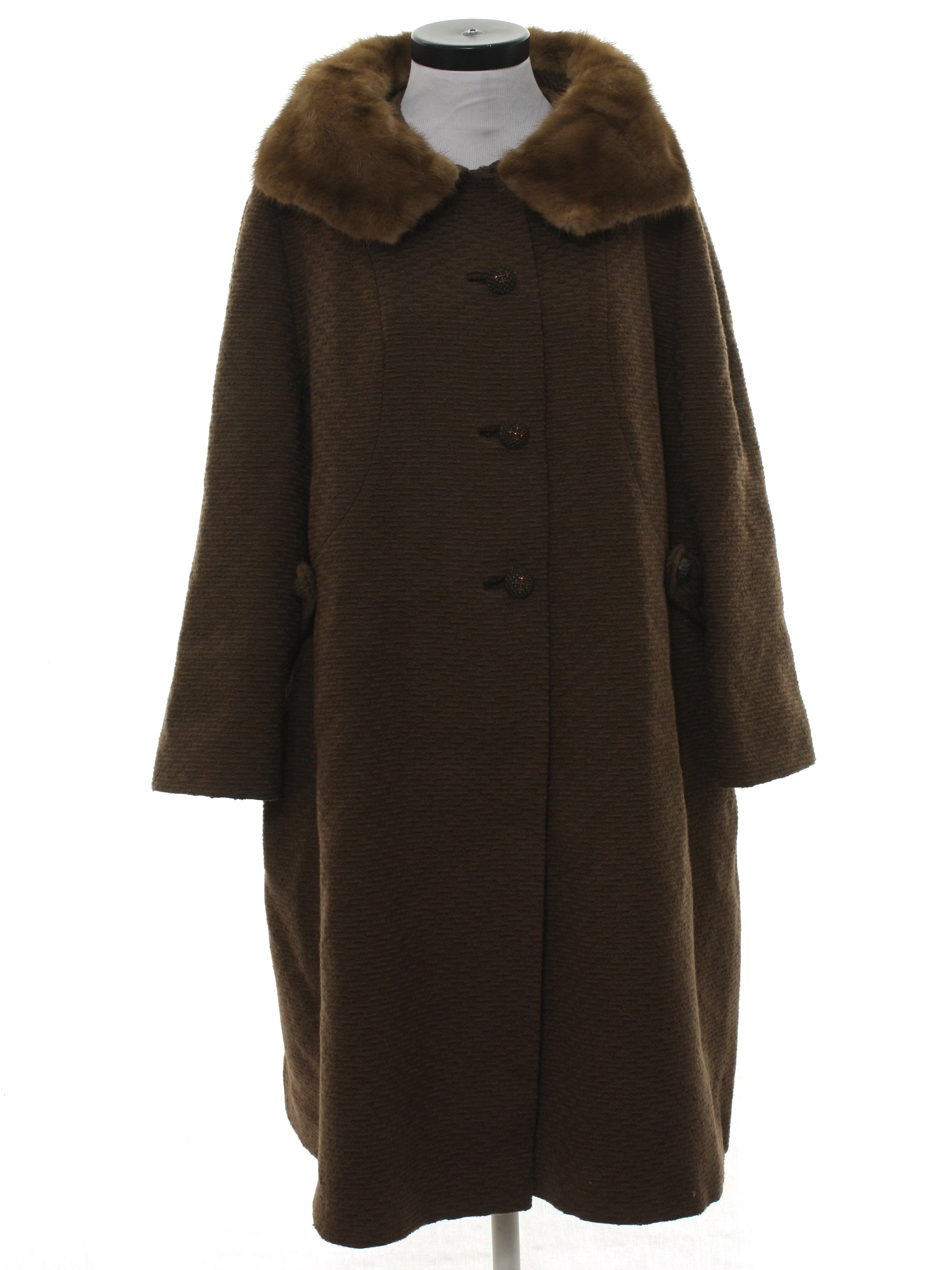 50's Vintage Jacket: 50s -Missing Label- Womens dark brown background ...