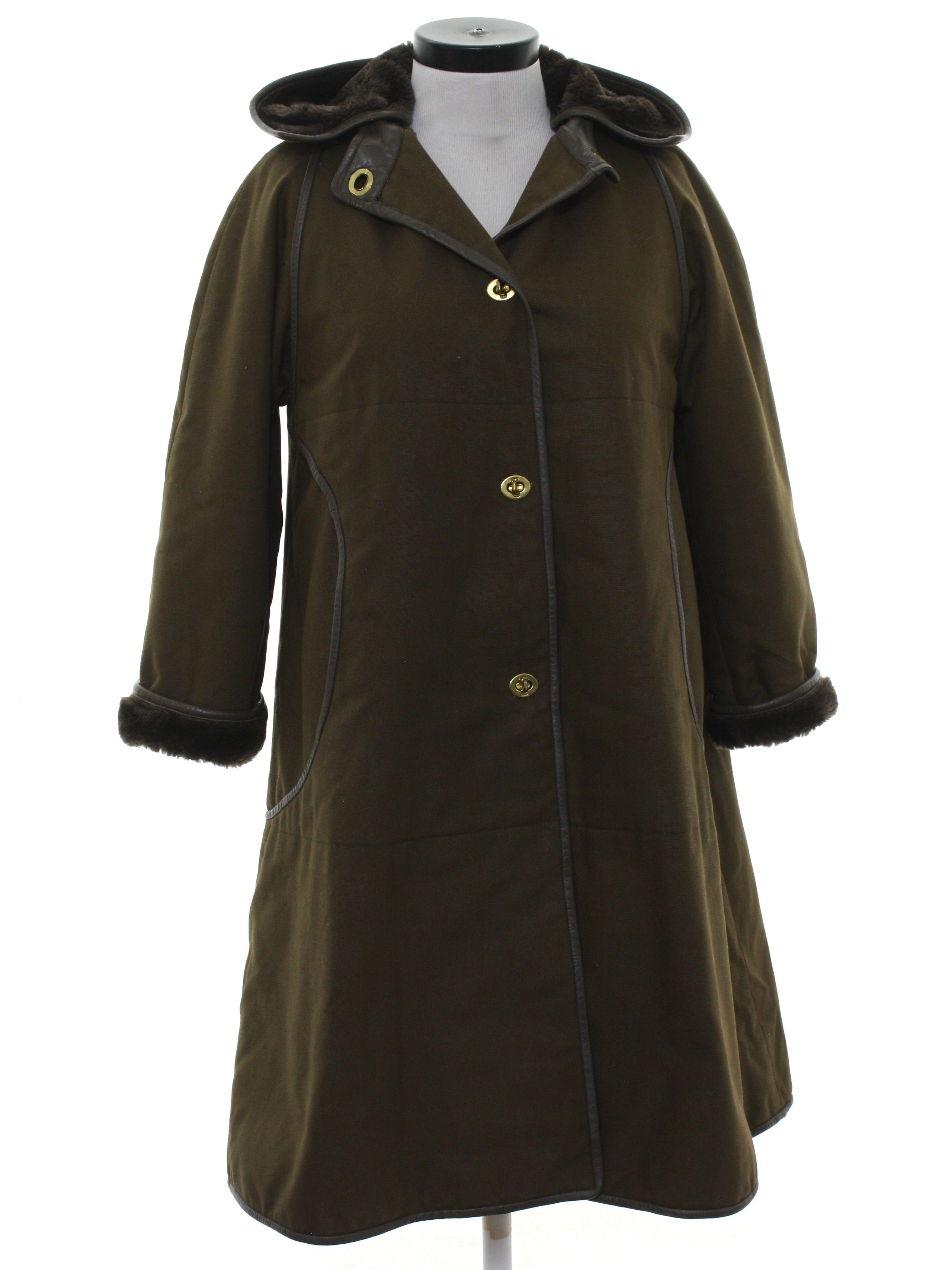 70s Jacket (Sills): 70s -Sills- Womens dark brown background, cotton ...