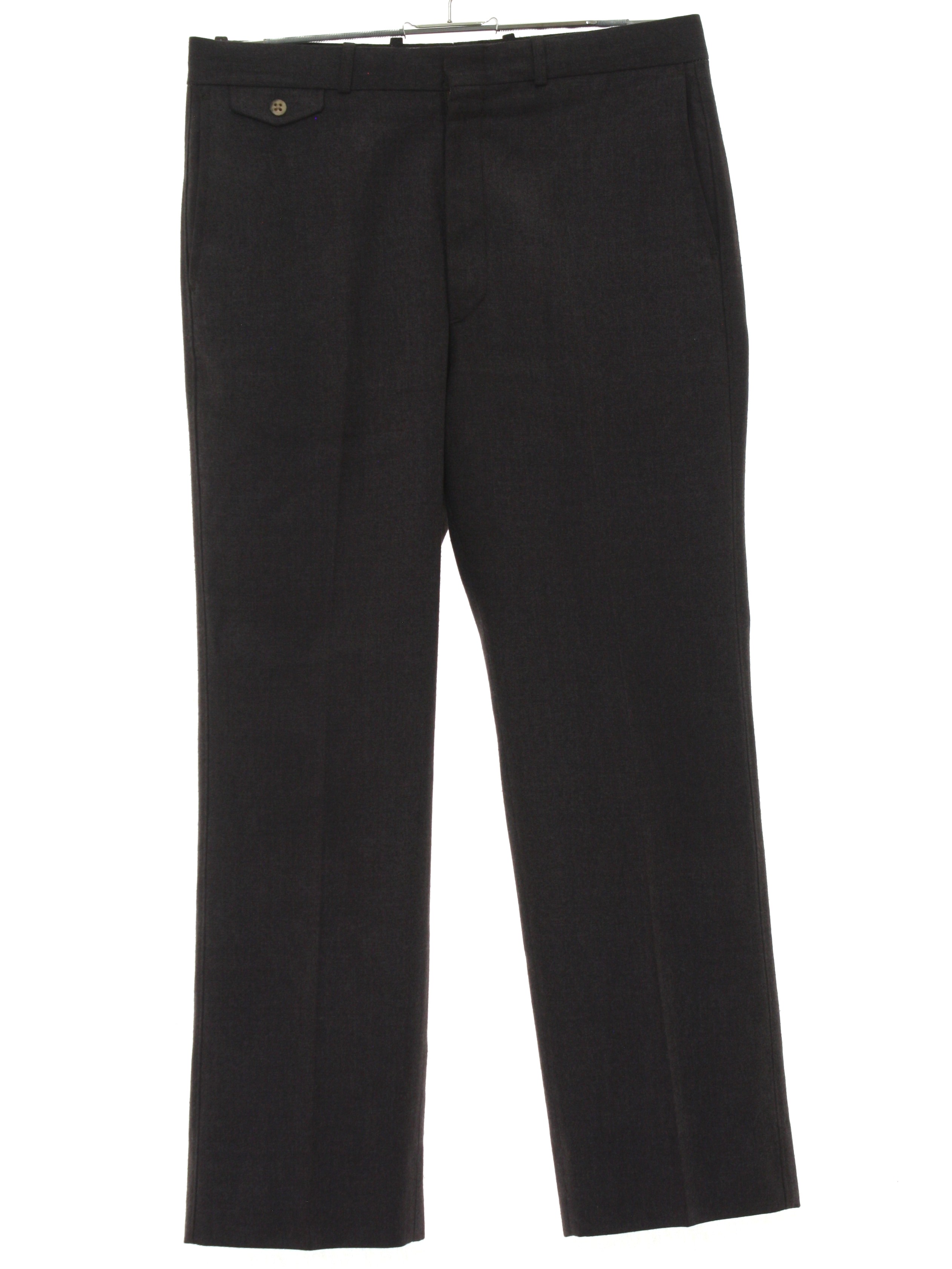 Vintage 1980's Pants: 80s -Farah- Mens heathered dark brown solid ...