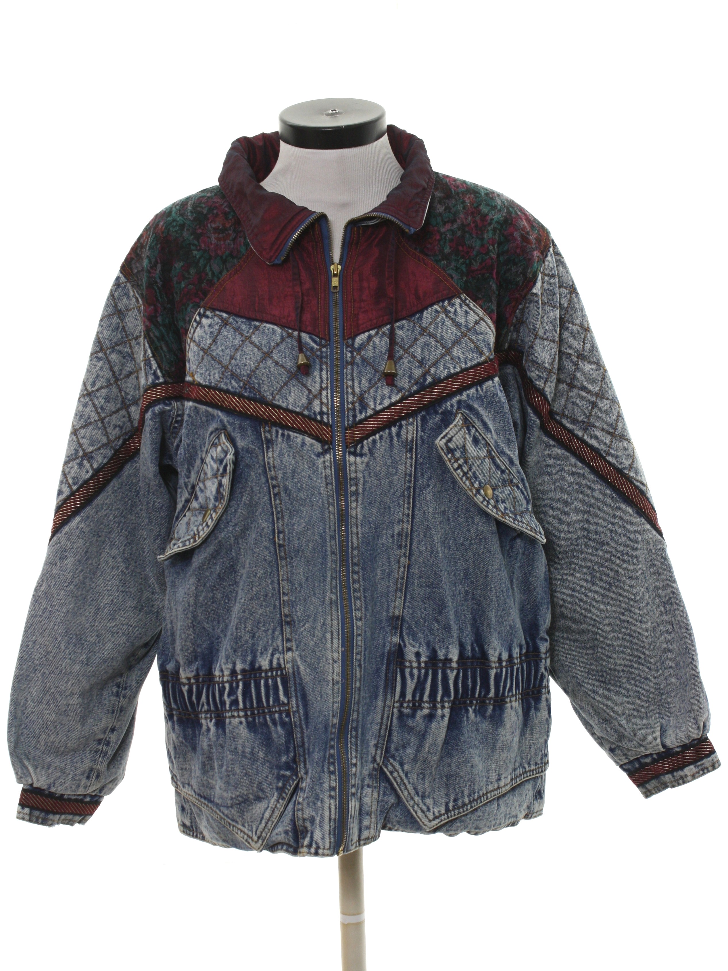 Jacket: Late 80s or Early 90s -Current Scene- Womens dark blue acid ...