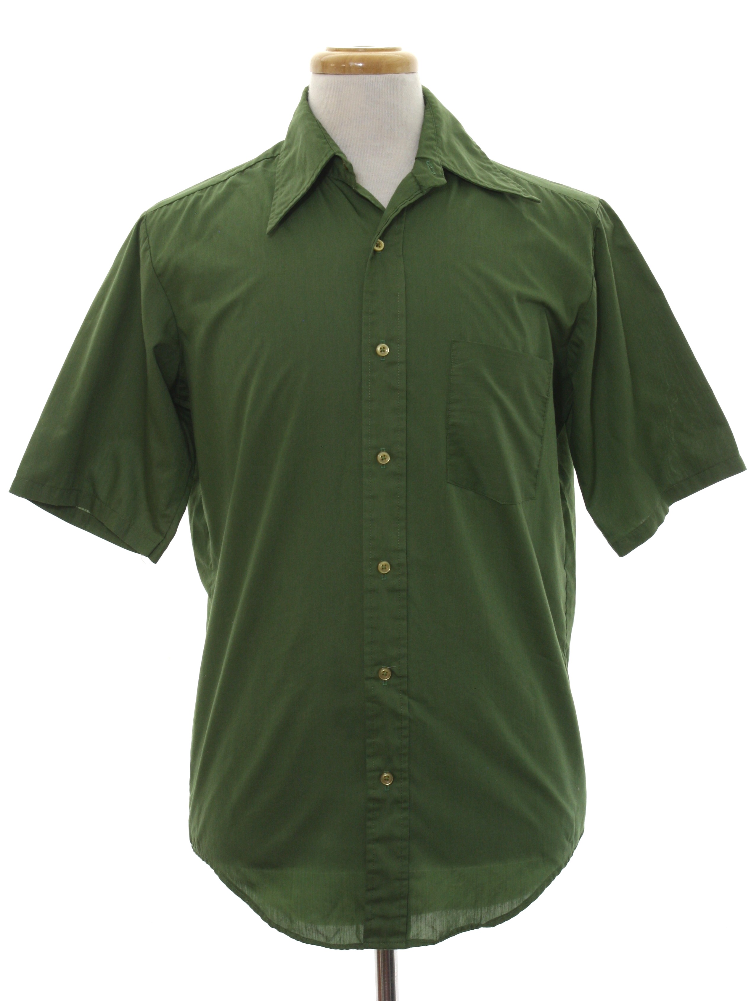 1990's Vintage Towncraft Shirt: 90s -Towncraft- Mens dark olive green ...
