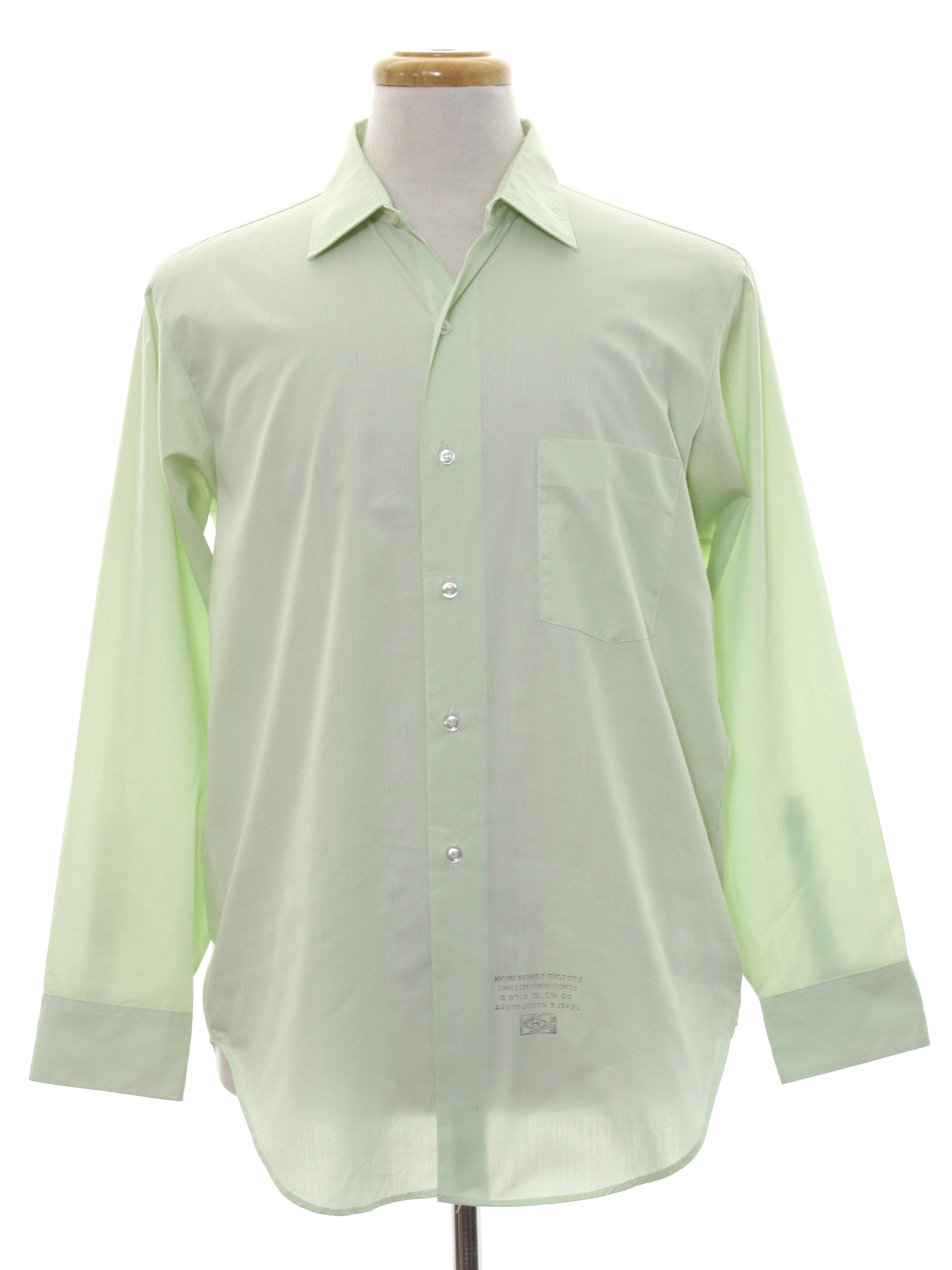 1960s Arrow Detron Shirt: Late 60s -Arrow Detron- Mens pale mint green ...