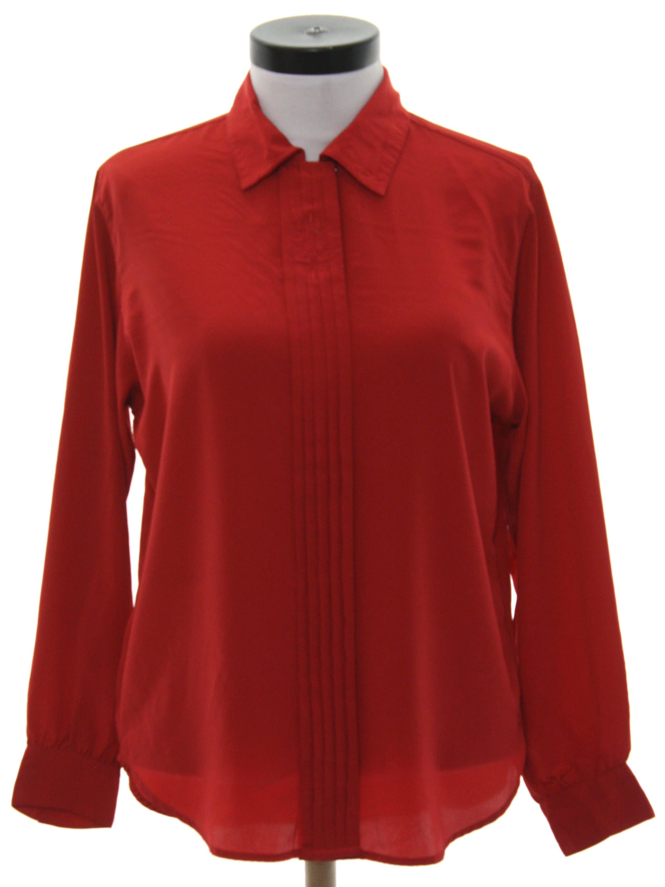 1980's Retro Shirt: 80s -Liquid Silk- Womens red background slinky ...
